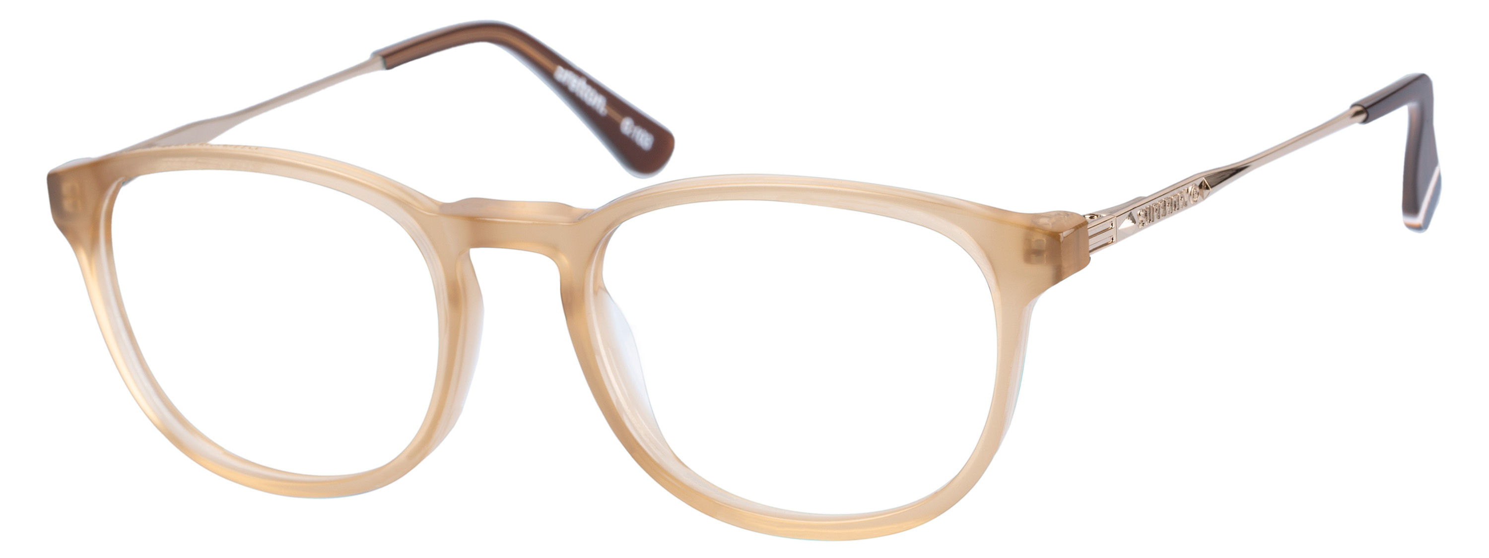 Superdry Superdry 991054-90 51-19 Superdry 991054 Damenbrille in Crystal Brown Fade mit runder Vollrandfassung und 51 mm Glasbreite