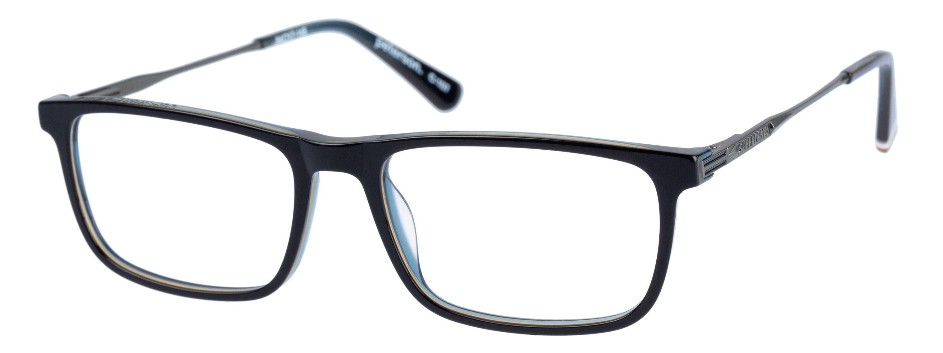 Superdry Superdry 991055-14 54-17 Superdry 991055 Herrenbrille in Blau Crystal mit rechteckigem Vollrand-Design und 54 mm Glasbreite