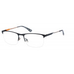 Superdry 992050 Herrenbrille in Schwarz mit rechteckigem Vollrand-Gestell aus Metall und grauen Kunststoffgläsern