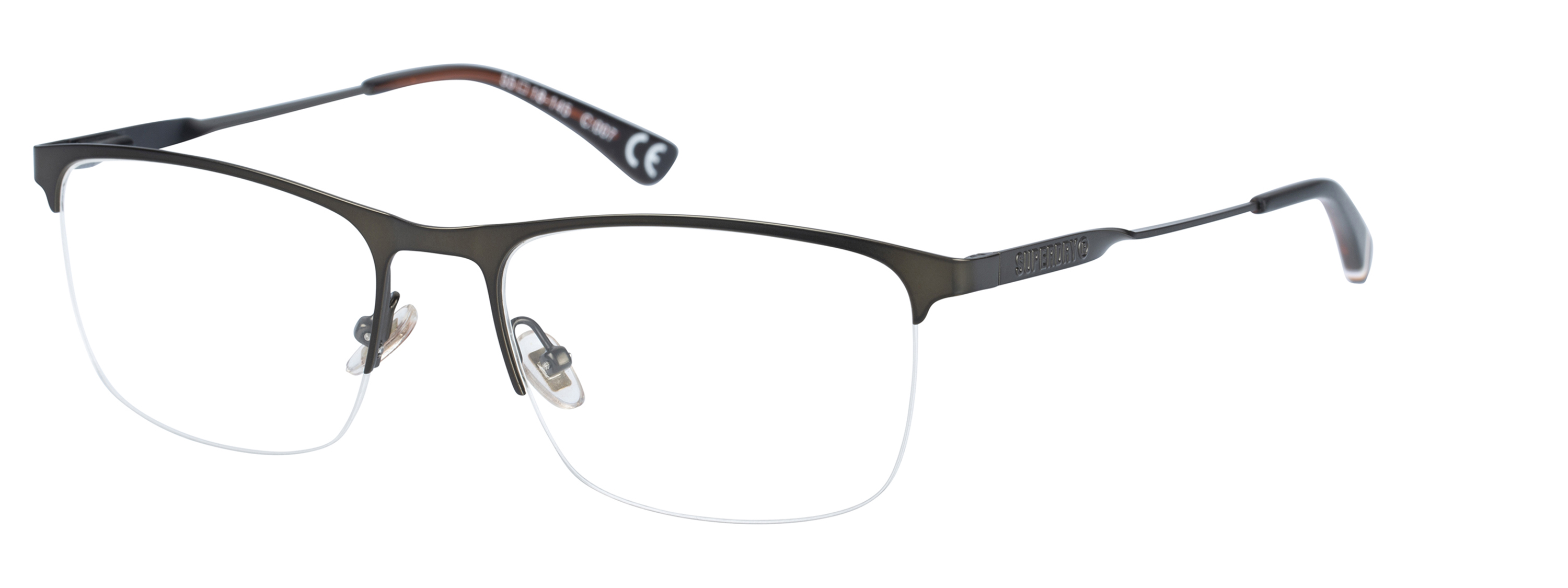 Superdry Superdry 992050-60 55-18 Superdry 992050 Herrenbrille in Schwarz mit rechteckigem Vollrand-Gestell aus Metall und grauen Kunststoffgläsern