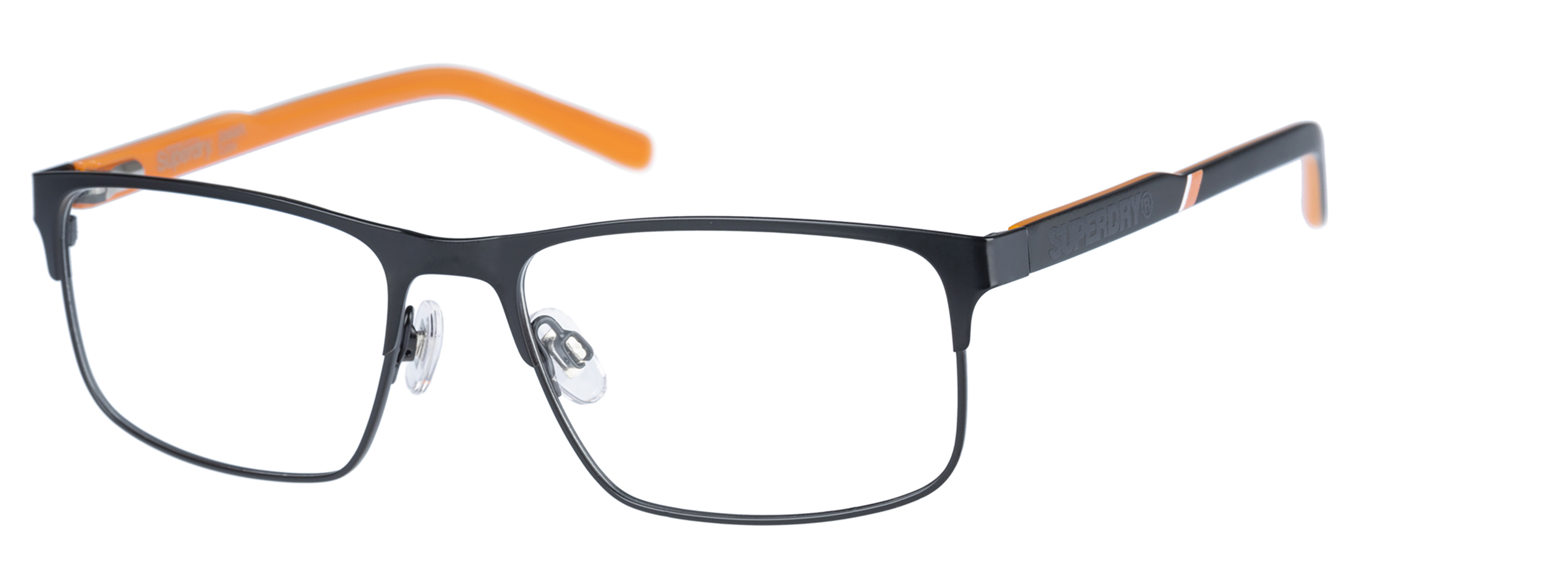 Superdry Superdry 992055-10 55-17 Superdry 992055 Herrenbrille in Schwarz mit rechteckigem Vollrand-Gestell aus Metall