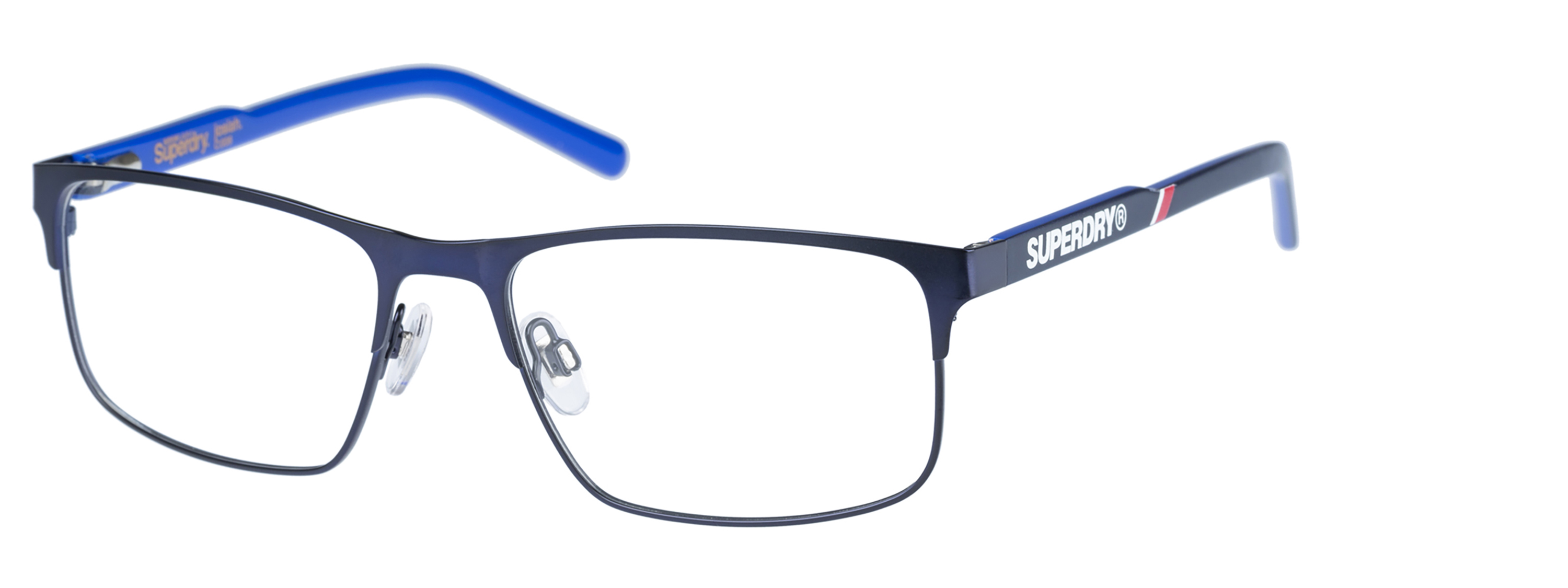 Superdry Superdry 992055-70 55-17 Superdry 992055 Herrenbrille in Schwarz mit rechteckigem Vollrand-Gestell aus Metall