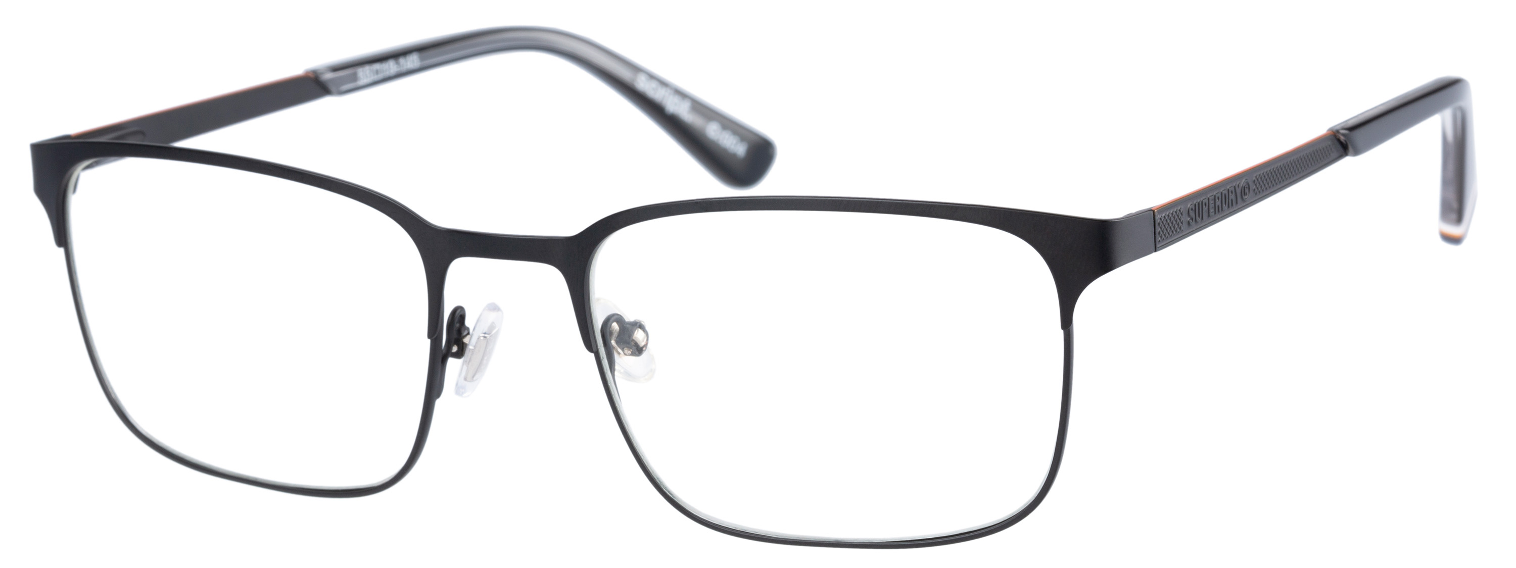 Superdry Superdry 992059-10 55-19 Superdry 992059 Herrenbrille in Schwarz mit Orangefarbenen Akzenten