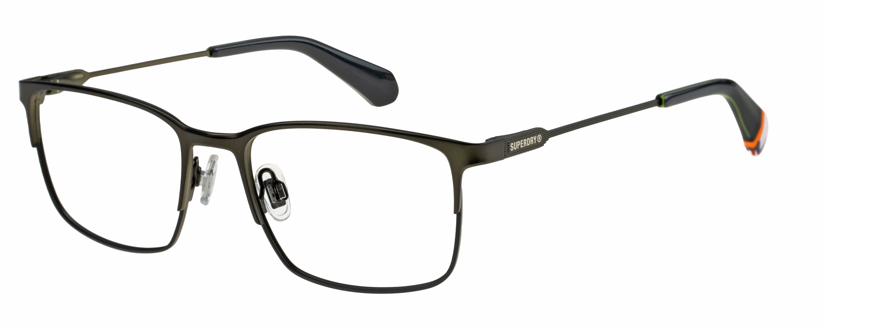 Superdry Superdry 992065-40 52-17 Superdry 992065 Herrenbrille in mattem Khaki mit eckigem Design und Metallrahmen