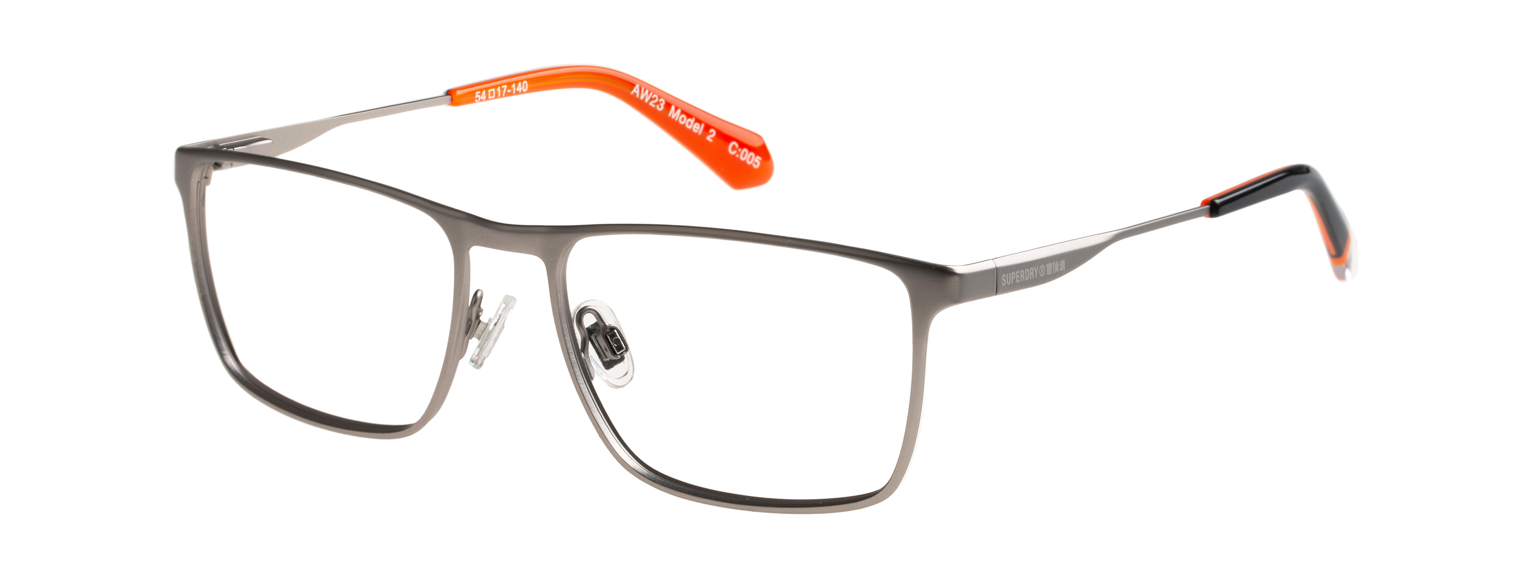 Superdry Superdry 992070-33 54-17 Superdry 992070 Herrenbrille in Schwarz mit Metallrahmen und eckigem Design
