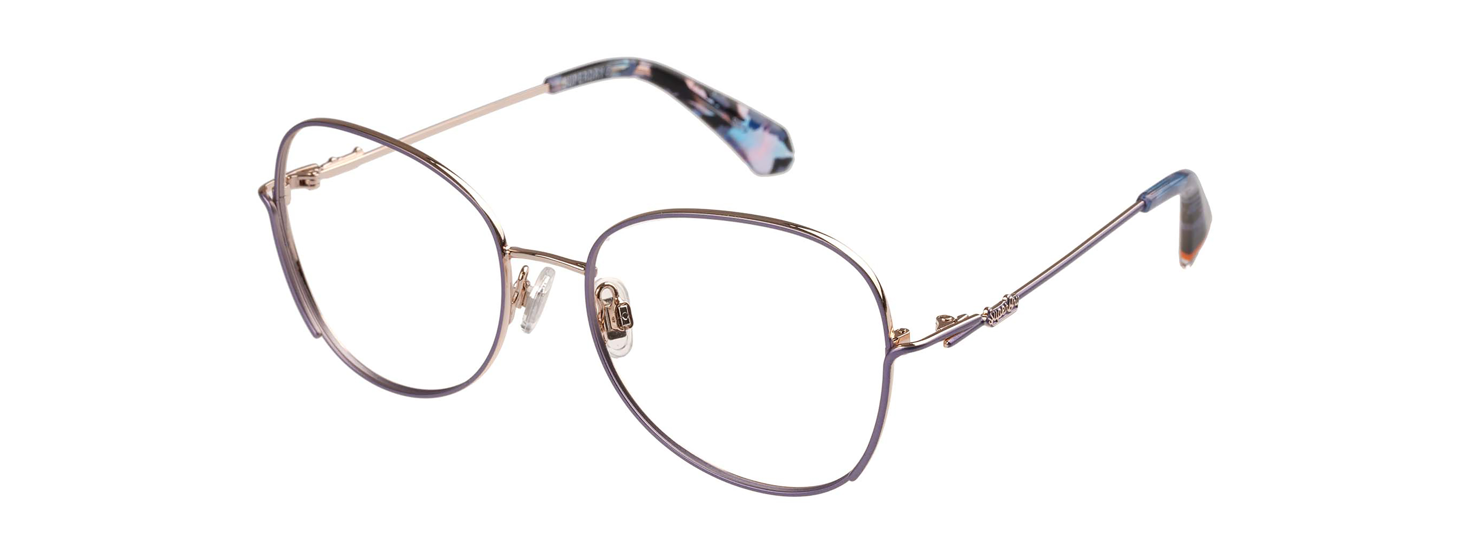 Superdry Superdry 992074-55 53-17 Superdry Damenbrille SD 992074 in mattem Roségold mit lila Gläsern