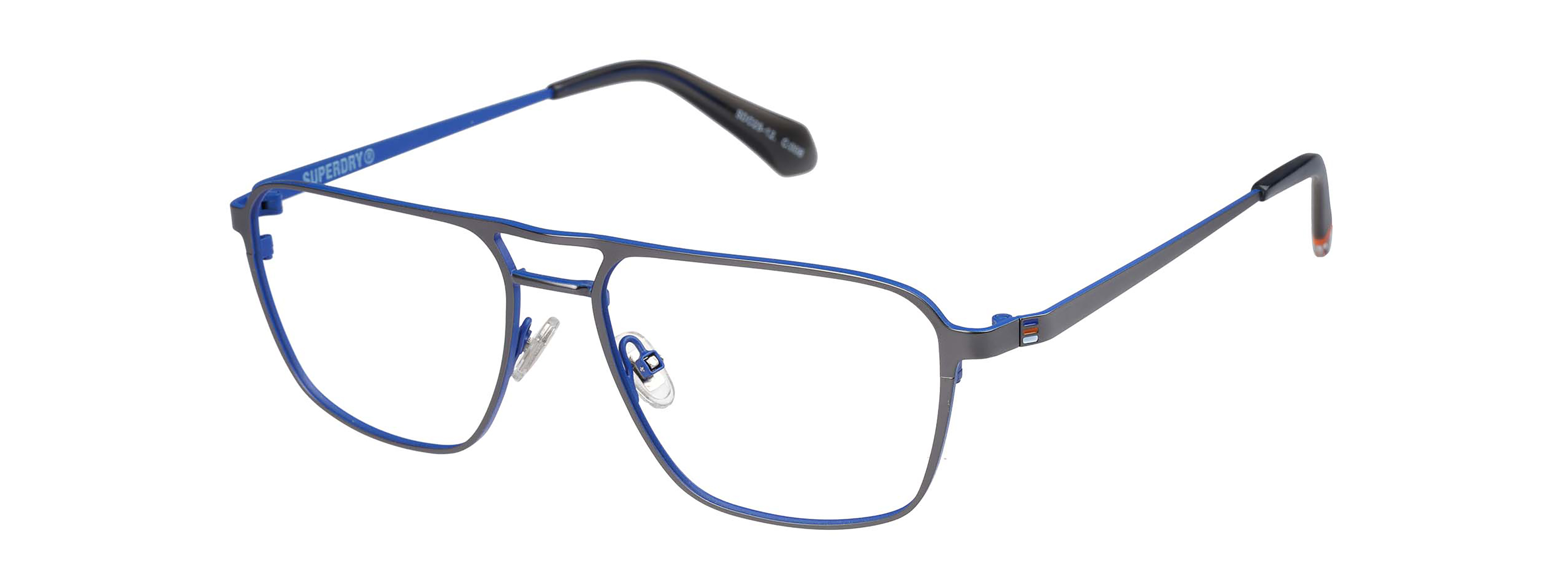 Superdry Superdry 992078-30 56-17 Superdry 992078 Herrenbrille in Gun Blue mit rechteckigem Vollranddesign und 56 mm Glasbreite