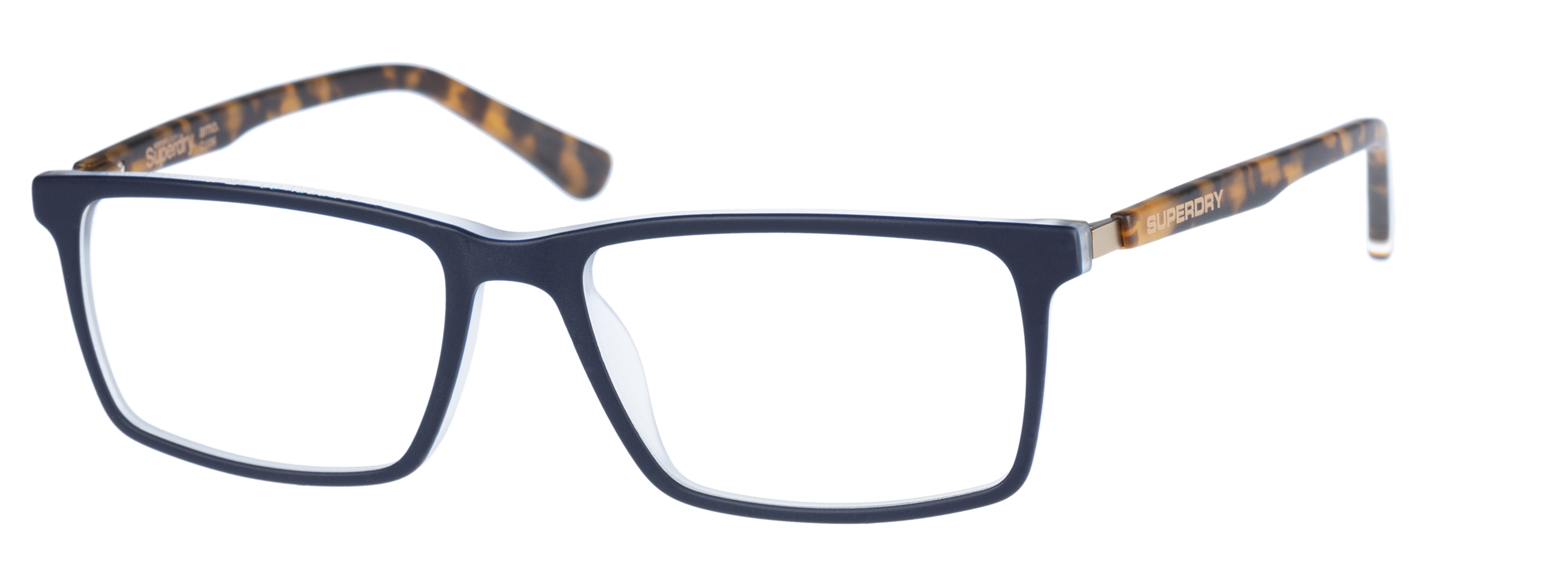 Superdry Superdry 993051-70 56-17 Superdry 993051 Herrenbrille in Blau mit rechteckigem Vollrand-Design