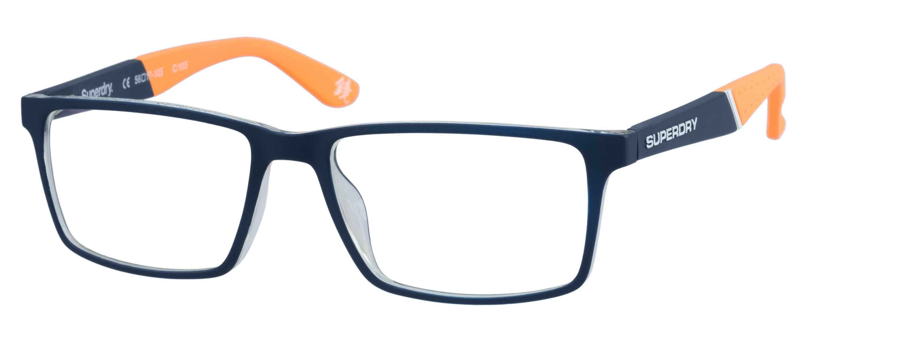 Superdry Superdry 993052-70 56-18 Superdry 993052 Herrenbrille in fluro purple crystal Farbe mit rechteckigem Vollrand-Design und 56 mm Glasbreite