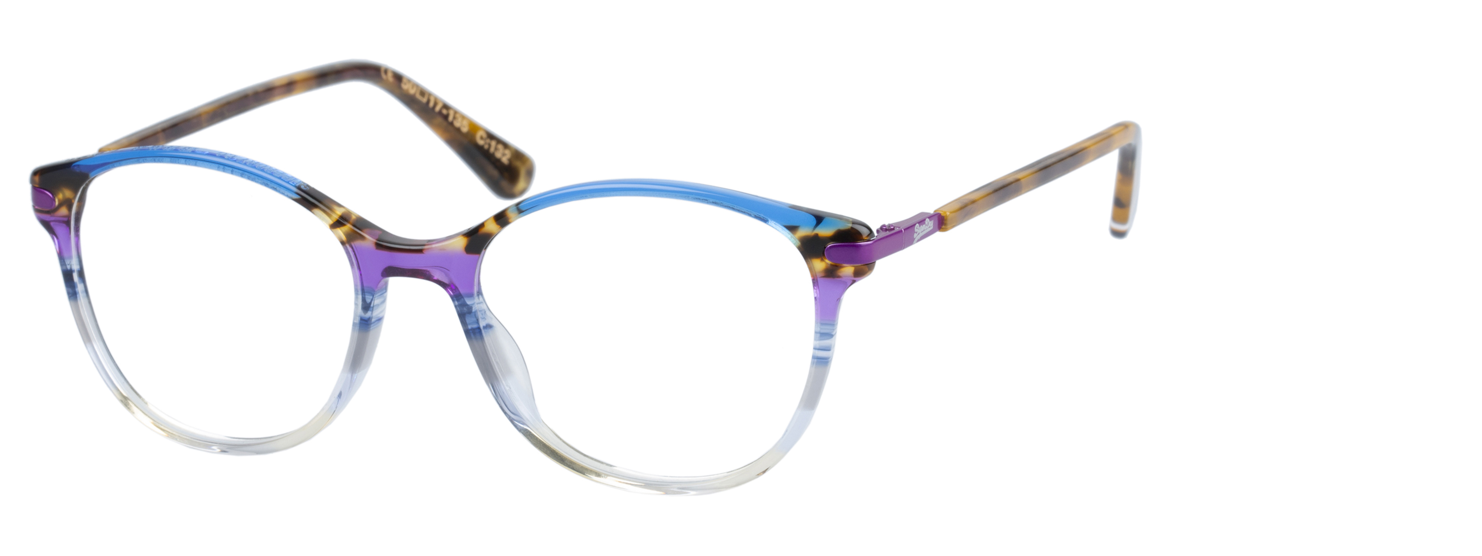 Superdry Superdry 993060-70 50-17 Superdry Damenbrille SD 993060 in Blau mit runder Vollrandfassung