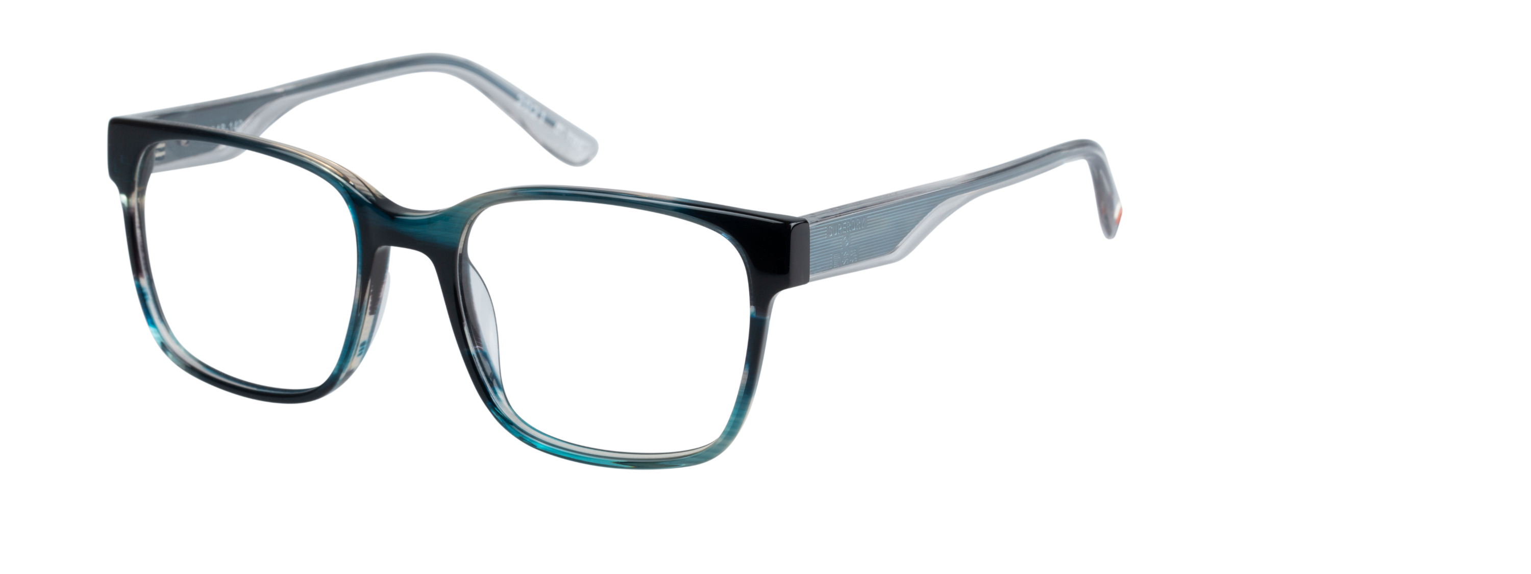 Superdry Superdry 993066-74 52-18 Superdry 993066 Damenbrille in glänzendem Schwarz mit eckigem Vollrand-Design und 140 mm Bügellänge