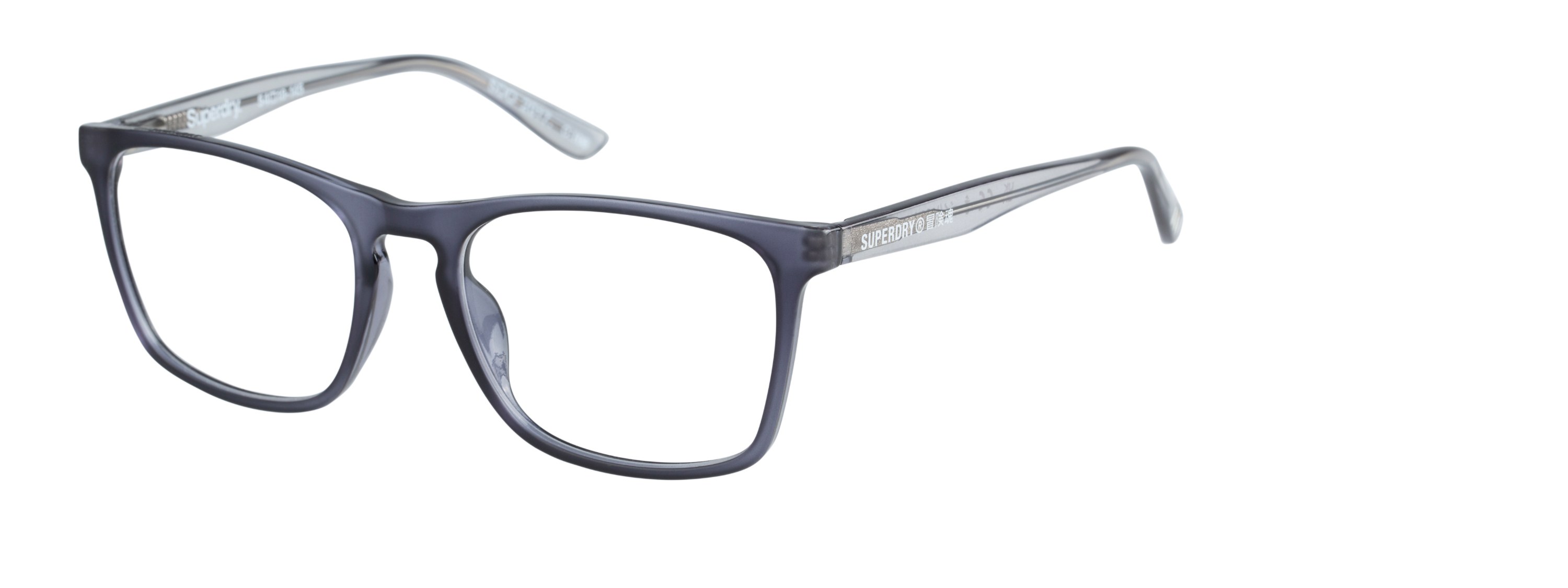 Superdry Superdry 993067-30 54-18 Superdry 993067 Herrenbrille in mattem Grau mit Vollranddesign und rechteckiger Form