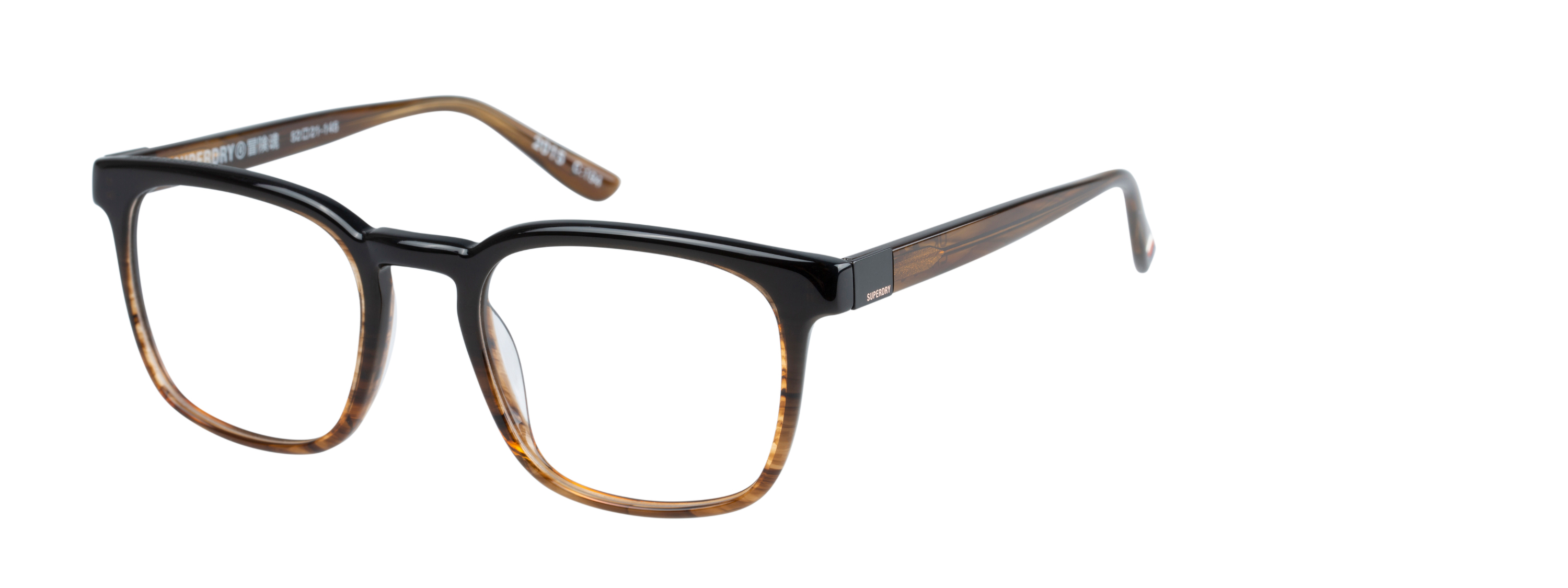Superdry Superdry 993068-60 52-21 Superdry 993068 Herrenbrille in Horn-Fade-Design mit Vollrandgestell und 52 mm Glasbreite