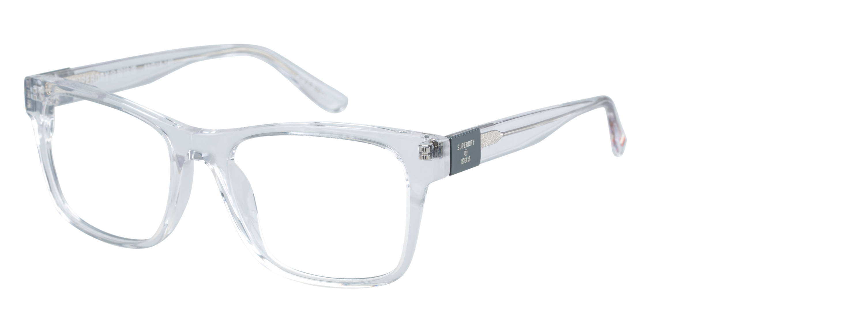 Superdry Superdry 993070-0053-18 Superdry 993070 Herrenbrille in Crystal Clear mit quadratischem Vollrand-Design und 53 mm Glasbreite
