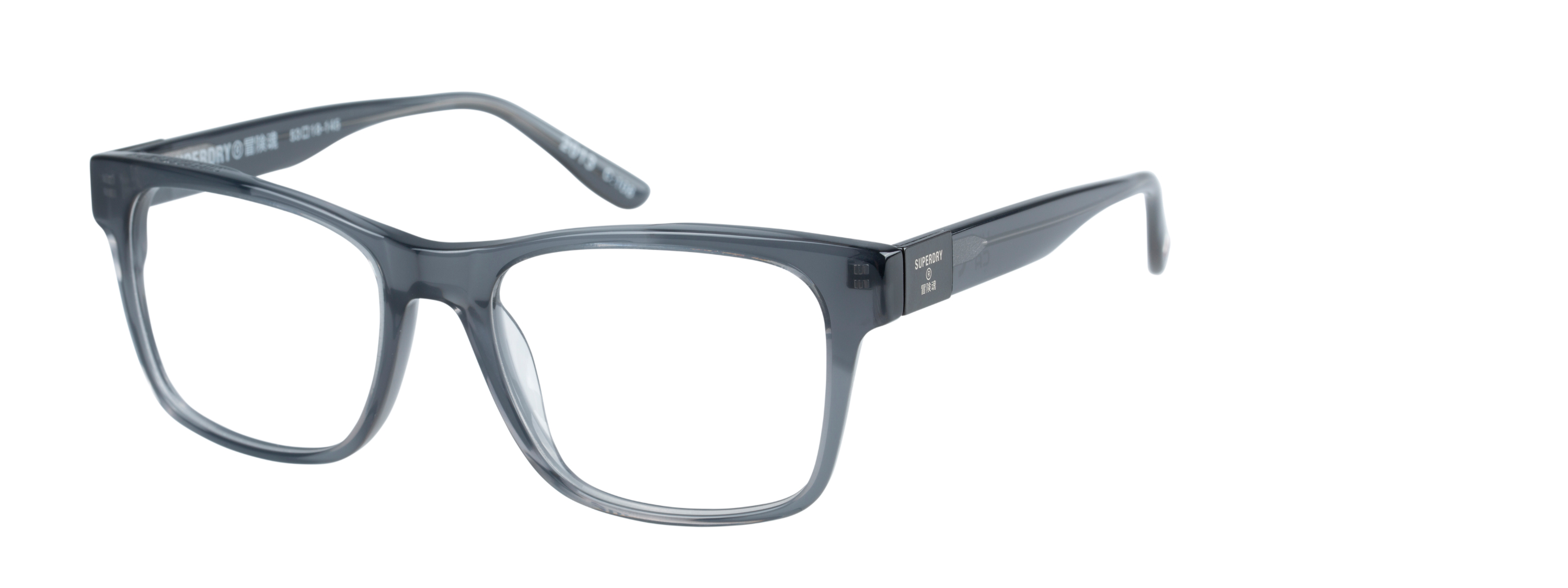 Superdry Superdry 993070-30 53-18 Superdry 993070 Herrenbrille in Crystal Clear mit quadratischem Vollrand-Design und 53 mm Glasbreite