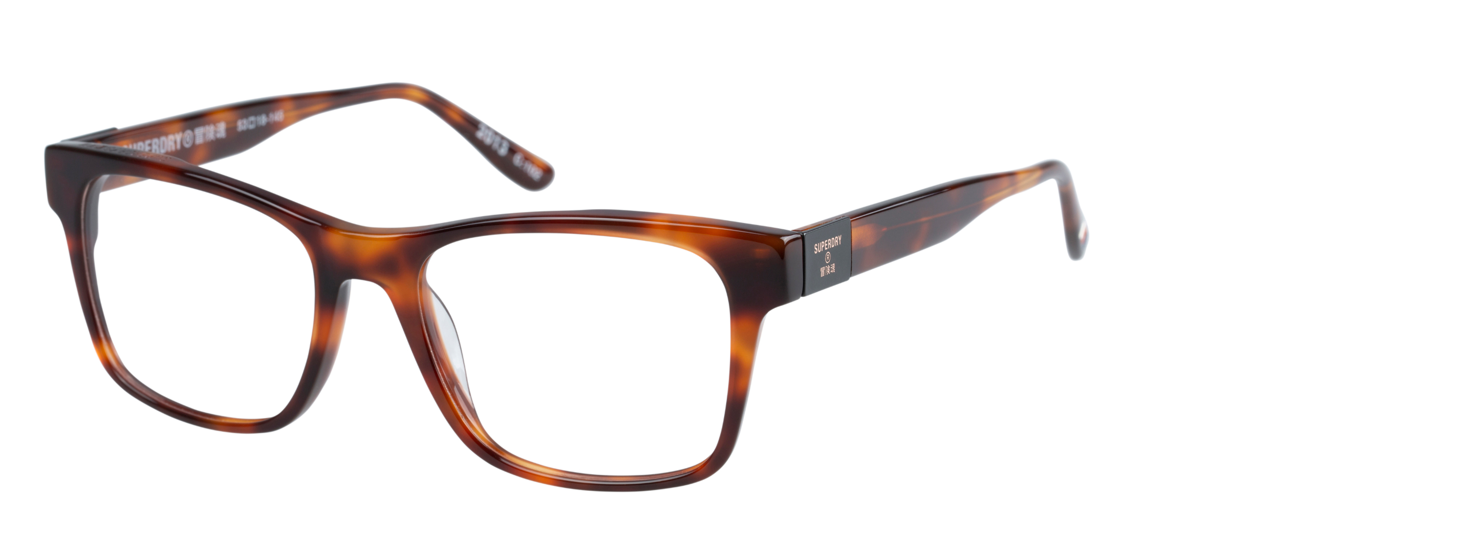 Superdry Superdry 993070-60 53-18 Superdry 993070 Herrenbrille in Crystal Clear mit quadratischem Vollrand-Design und 53 mm Glasbreite