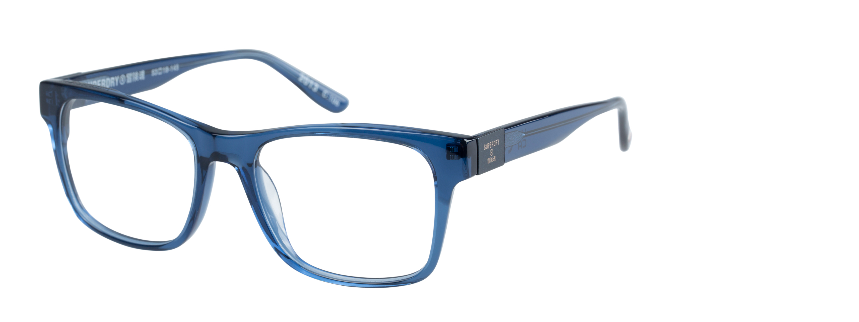 Superdry Superdry 993070-70 53-18 Superdry 993070 Herrenbrille in Crystal Clear mit quadratischem Vollrand-Design und 53 mm Glasbreite