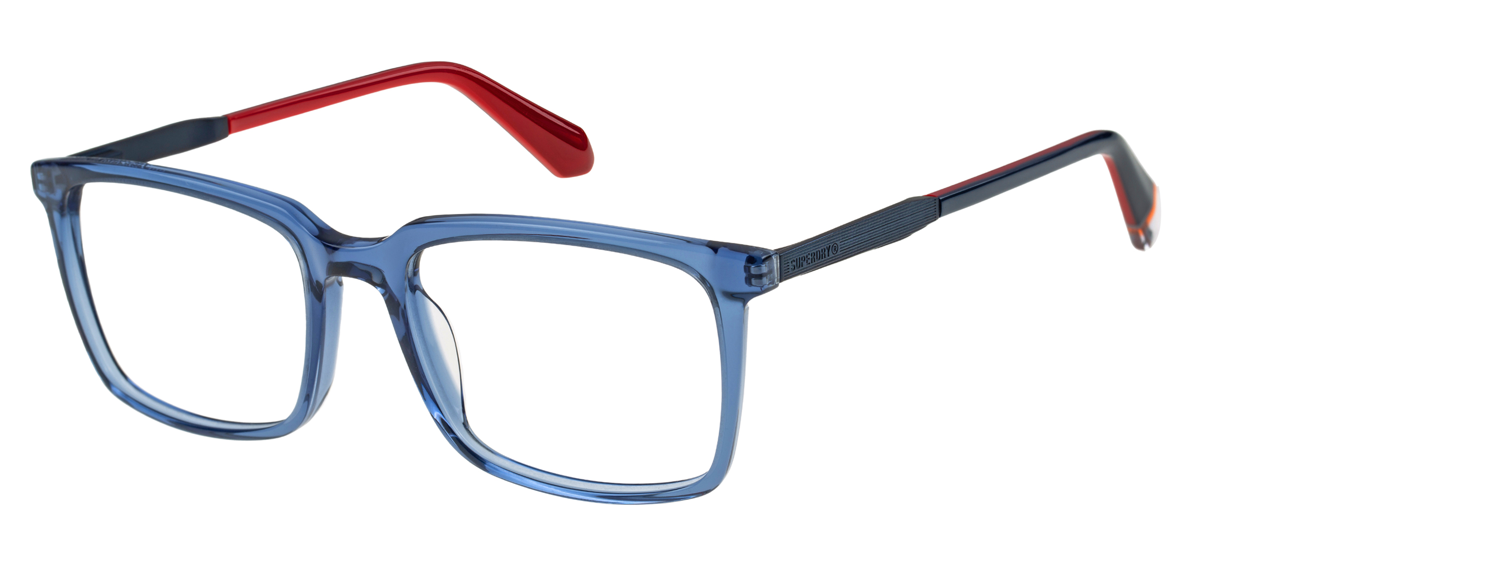 Superdry Superdry 993072-70 53-18 Superdry 993072 Herrenbrille in Blau Kristall mit eckigem Vollrand-Design