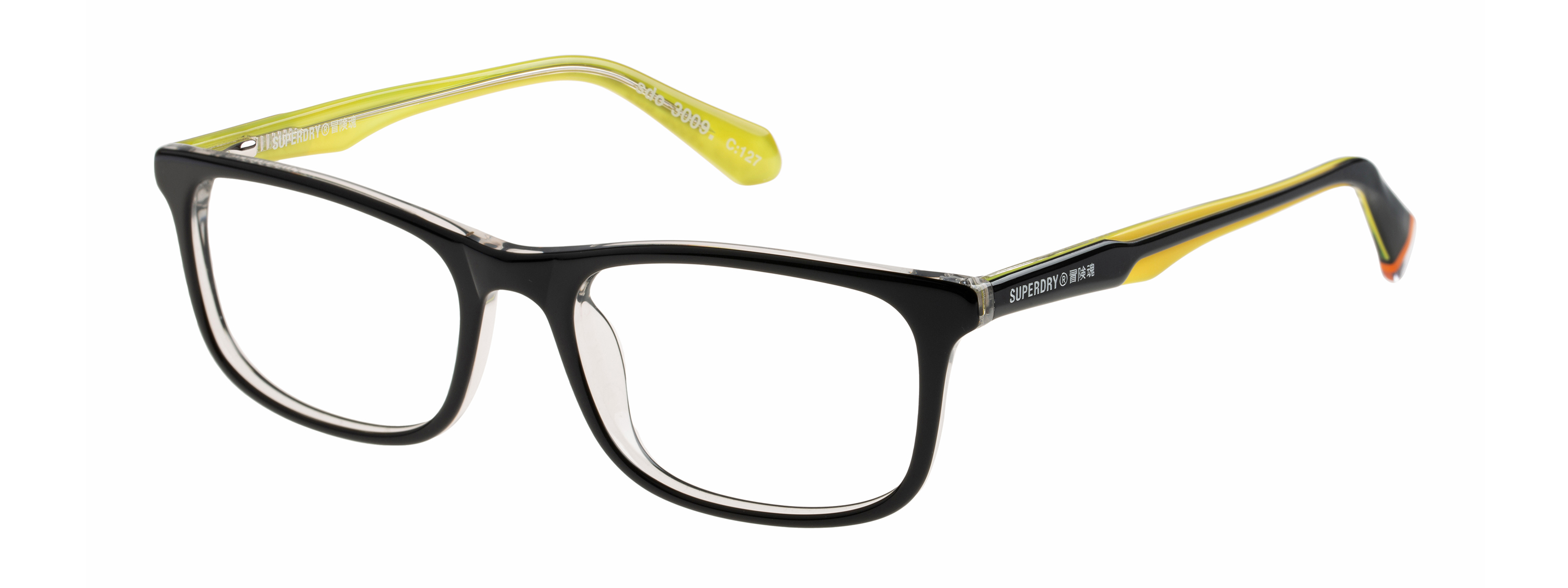 Superdry Superdry 993077-18 54-18 Superdry 993077 Herrenbrille in Schwarz mit eckigem Design und 54 mm Glasbreite