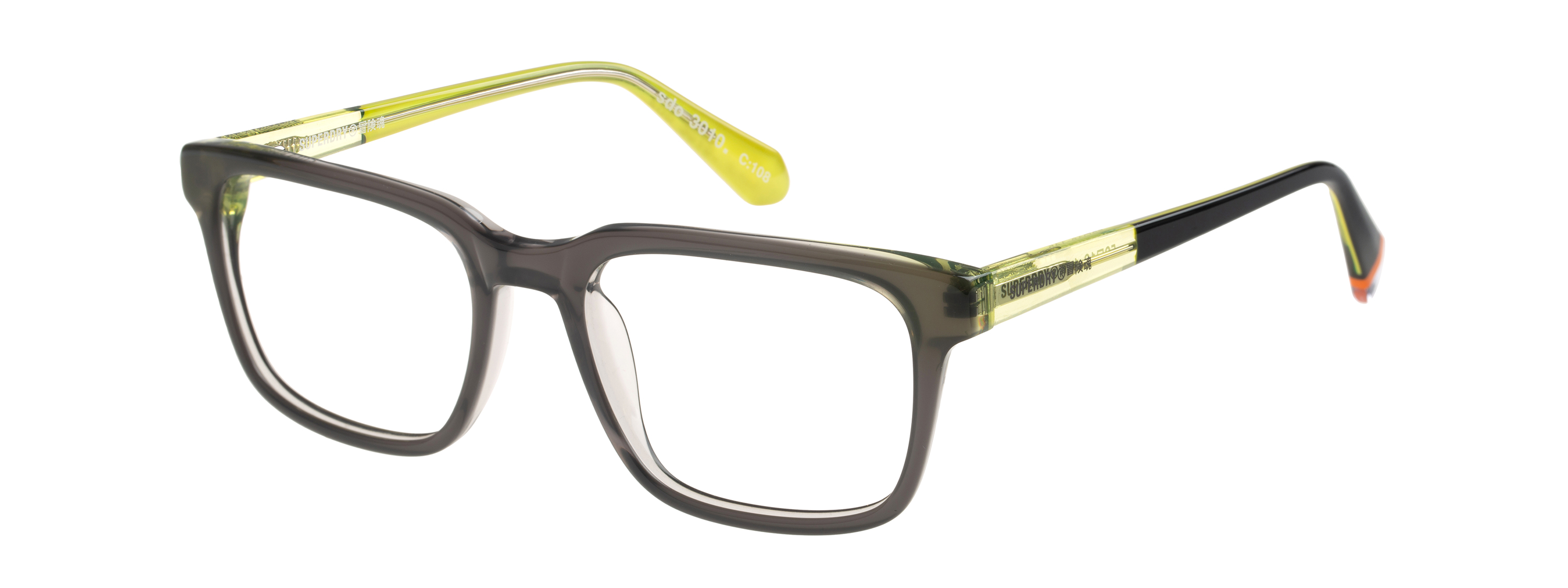 Superdry Superdry 993078-30 52-18 Superdry Herrenbrille SD 993078 in Schwarz mit rechteckigem Vollrand-Design und 52 mm Glasbreite