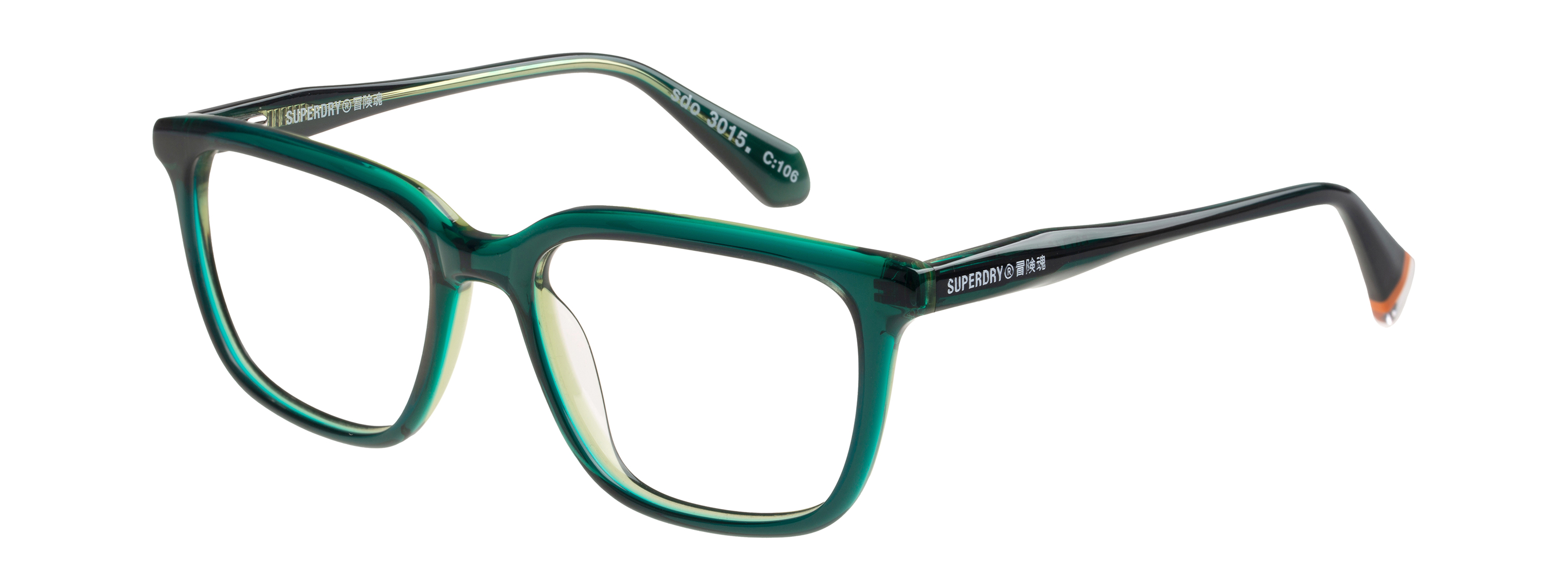 Superdry Superdry 993081-70 50-16 Superdry 993081 Damenbrille in kristallblau mit limettengrünen Akzenten