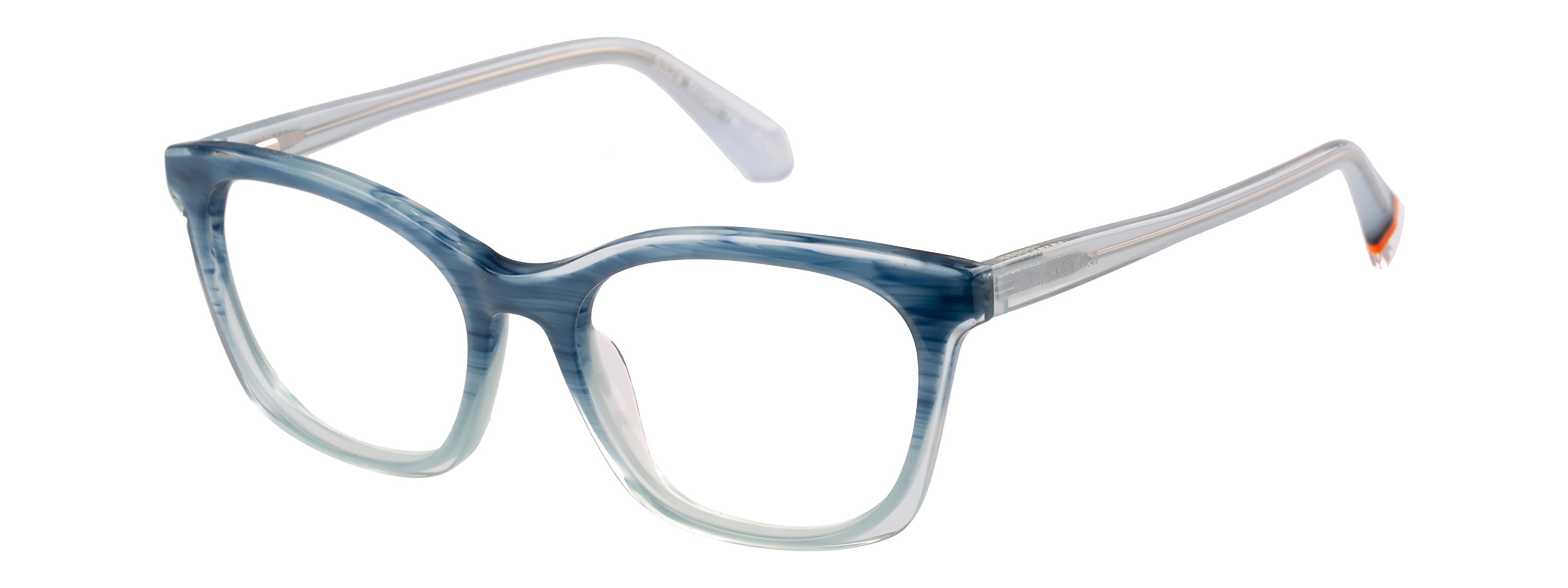 Superdry Superdry 993084-40 51-17 Superdry 993084 Damenbrille in grünem Kristallrahmen mit Cat-Eye-Design und blauen Gläsern