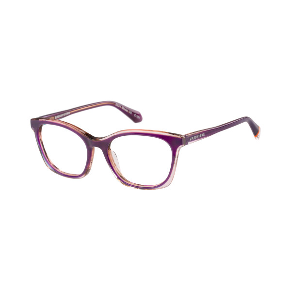 Superdry Superdry 993084-50 51-17 Superdry 993084 Damenbrille in grünem Kristallrahmen mit Cat-Eye-Design und blauen Gläsern