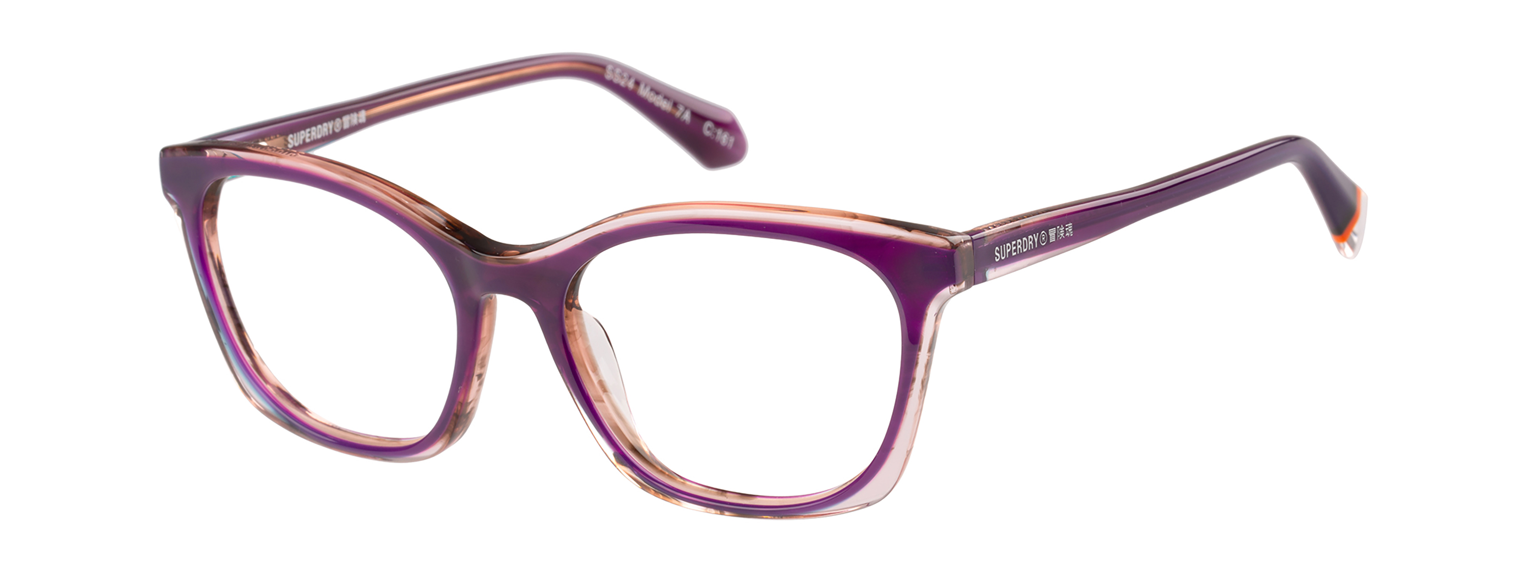 Superdry Superdry 993084-50 51-17 Superdry 993084 Damenbrille in grünem Kristallrahmen mit Cat-Eye-Design und blauen Gläsern