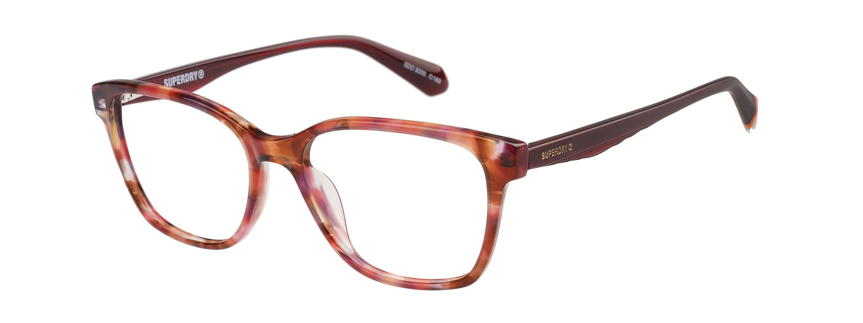 Superdry Superdry 993090-50 54-17 Superdry 993090 Damenbrille in Fuchsia mit Cat-Eye-Design und Kunststoffrahmen