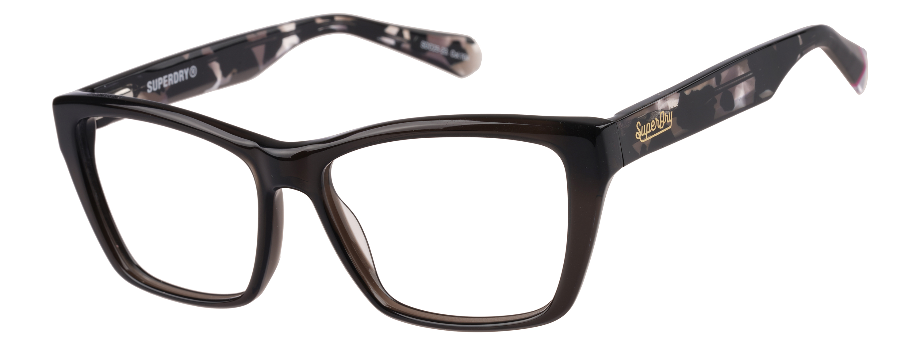 Superdry Superdry 993098-10 54-15 Superdry 993098 Damenbrille in Schwarz mit eckigem Design und Kunststoffrahmen