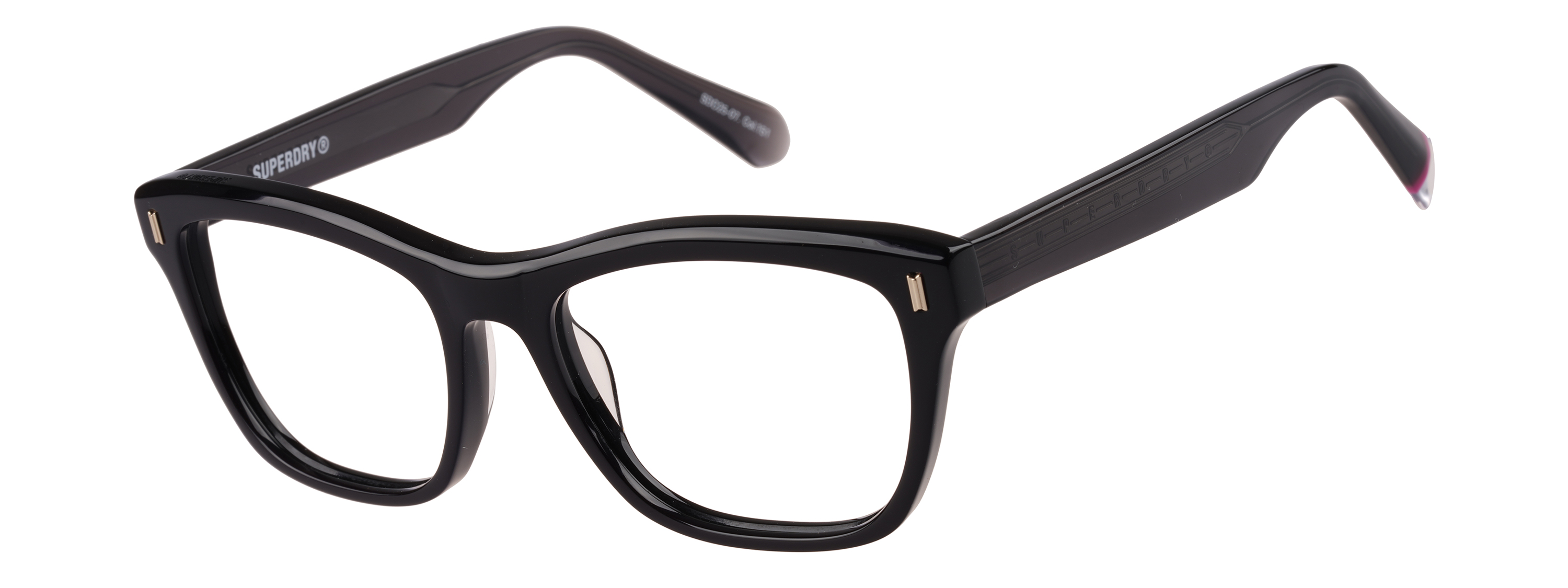 Superdry Superdry 993099-15 52-17 Superdry 993099 Damenbrille in Schwarz mit eckigem Design und flexiblen Bügeln