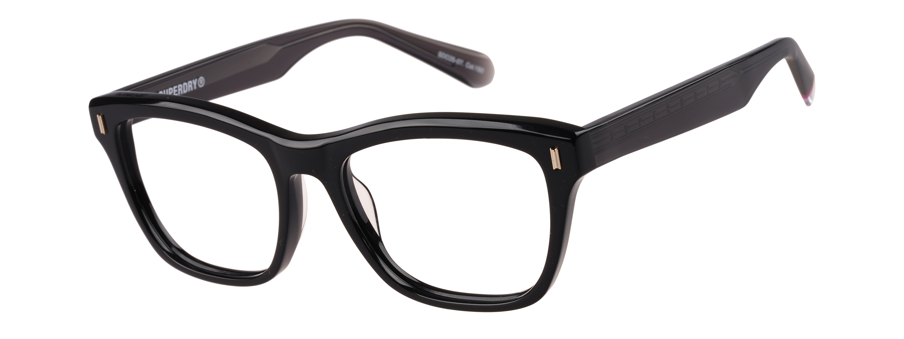 Superdry Superdry 993099-18 52-17 Superdry 993099 Damenbrille in Schwarz mit eckigem Design und flexiblen Bügeln