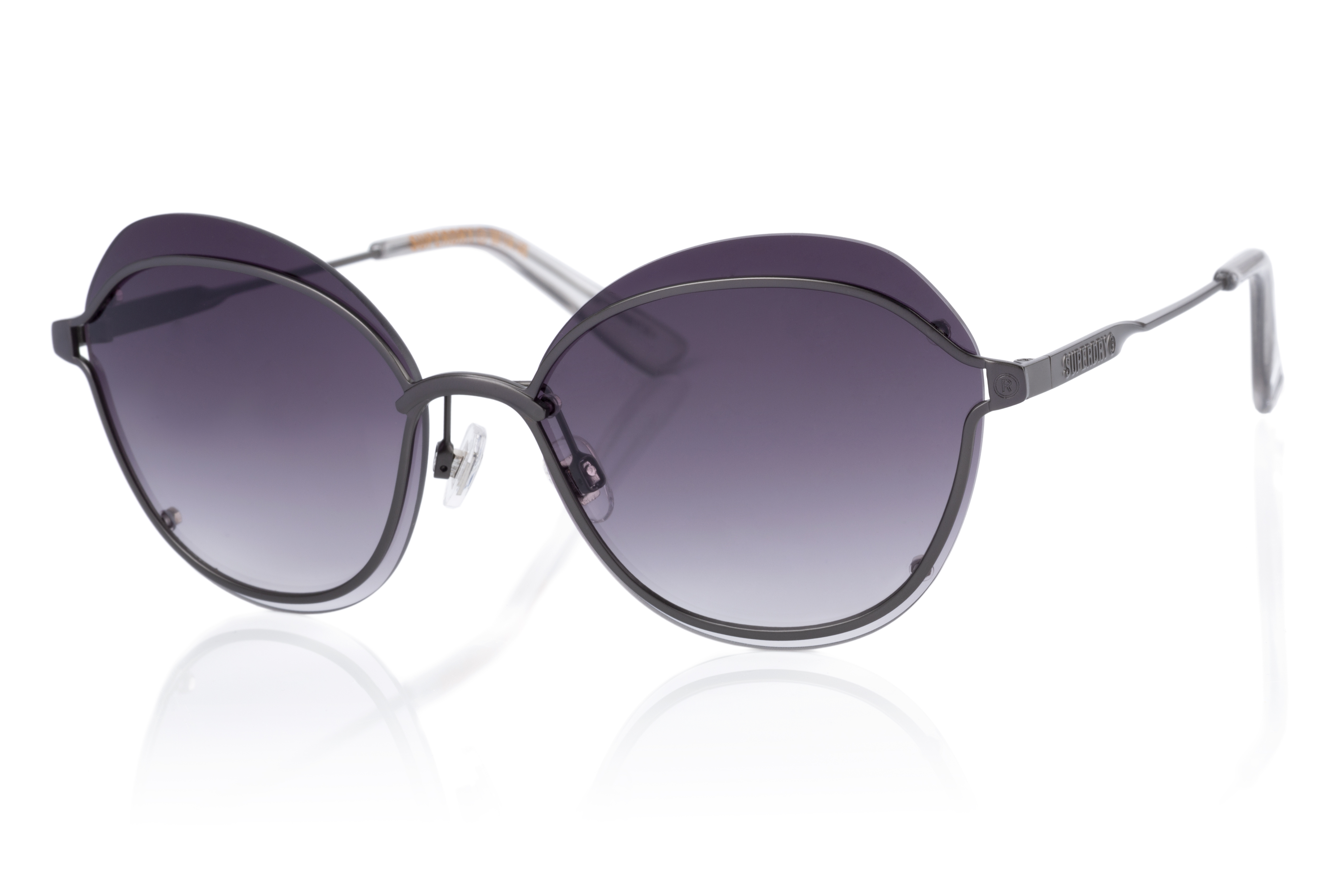 Superdry Superdry 995052-30 58-16 Superdry 995052 Damen Sonnenbrille in Roségold mit pink verspiegelten Gläsern