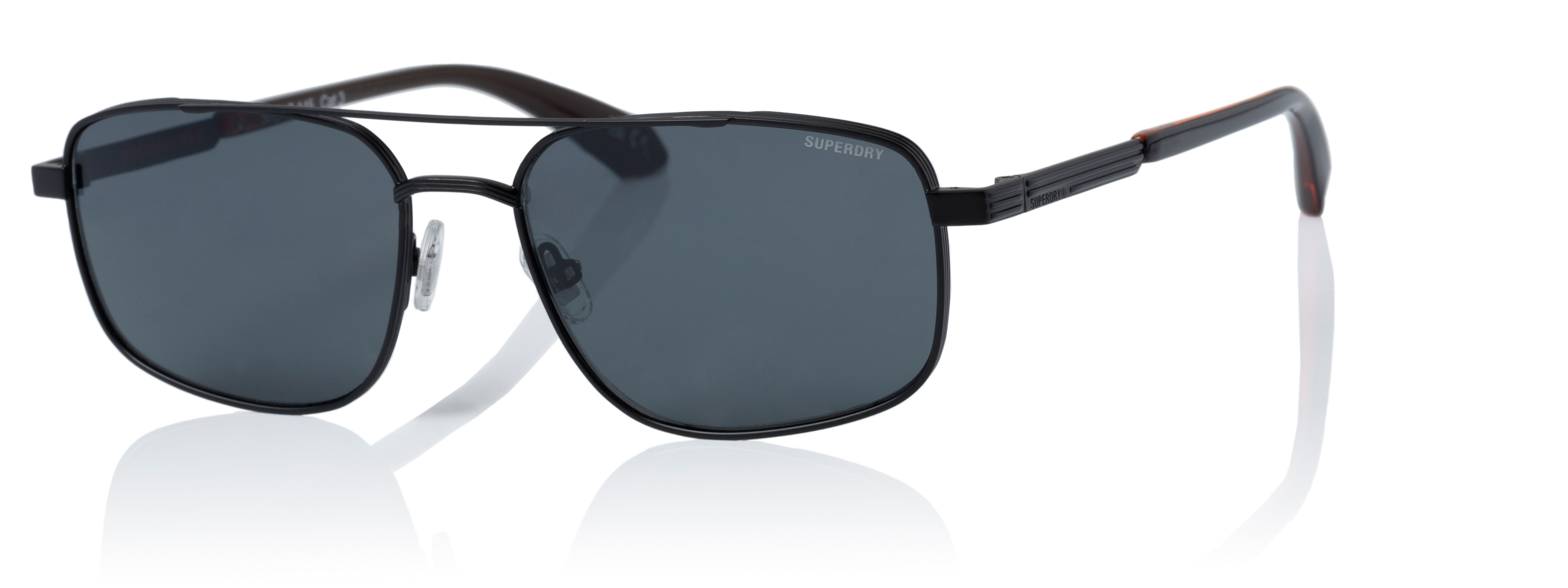 Superdry Superdry 995057-10 56-17 Superdry 995057 Herren Sonnenbrille in Gunmetal mit schwarzen Gläsern und silbernem Spiegel-Design