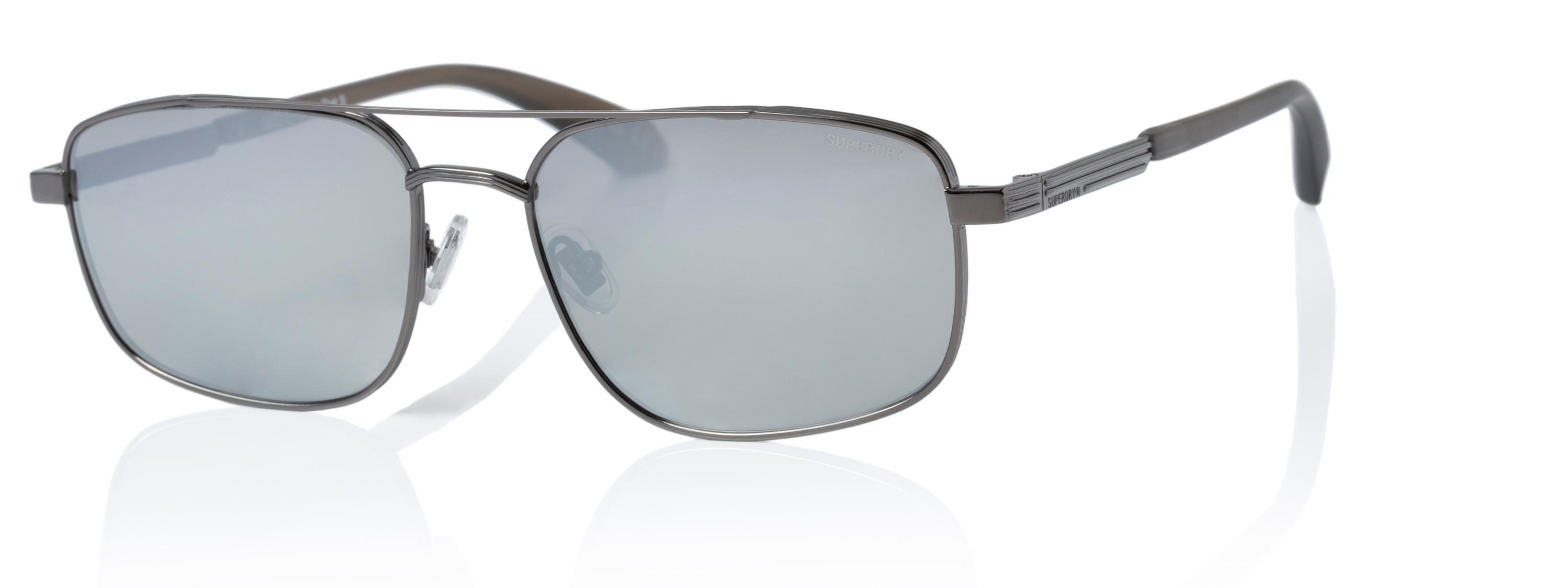 Superdry Superdry 995057-30 56-17 Superdry 995057 Herren Sonnenbrille in Gunmetal mit schwarzen Gläsern und silbernem Spiegel-Design