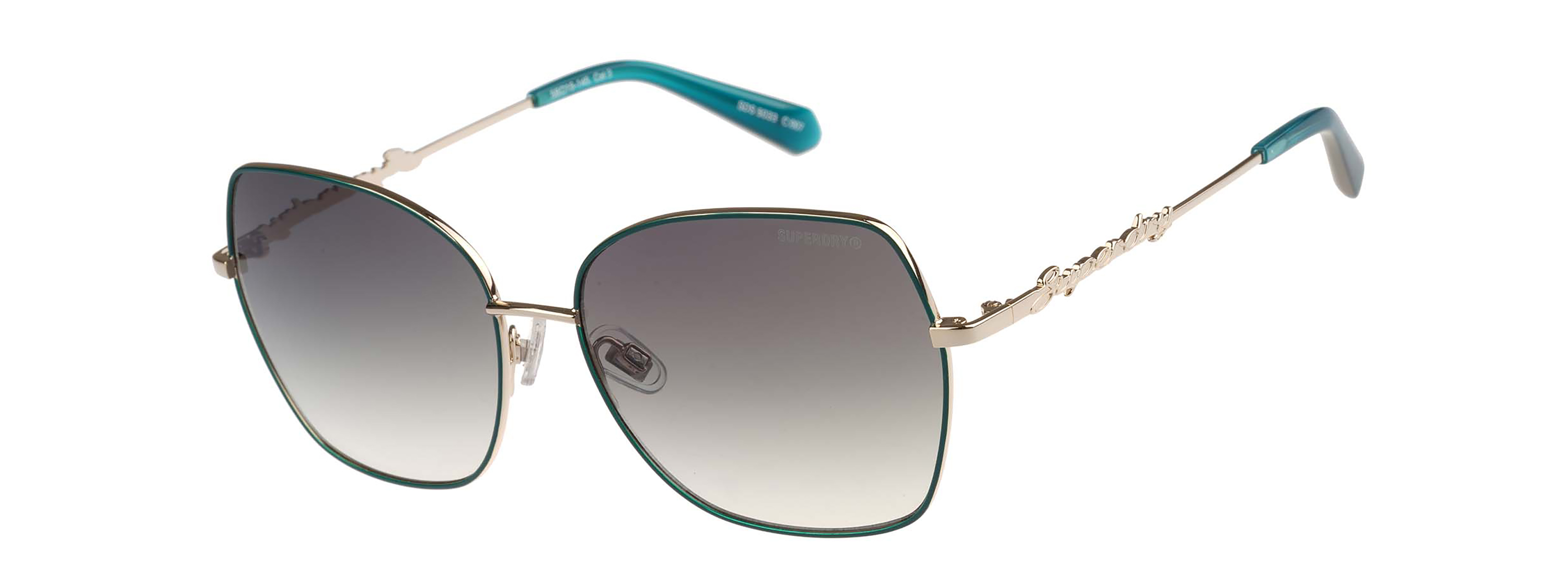 Superdry Superdry 995062-20 58-15 Superdry 995062 Damen Sonnenbrille mit eckigem Design und goldfarbenem Rahmen