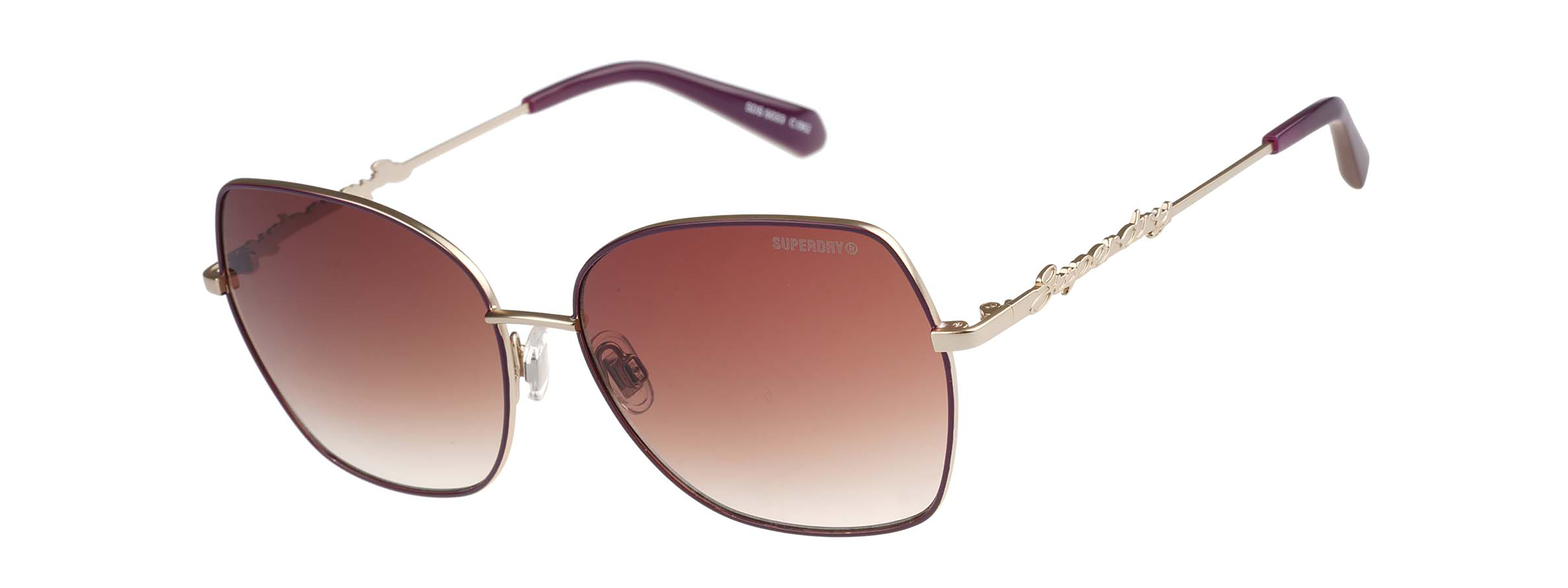 Superdry Superdry 995062-25 58-15 Superdry 995062 Damen Sonnenbrille mit eckigem Design und goldfarbenem Rahmen