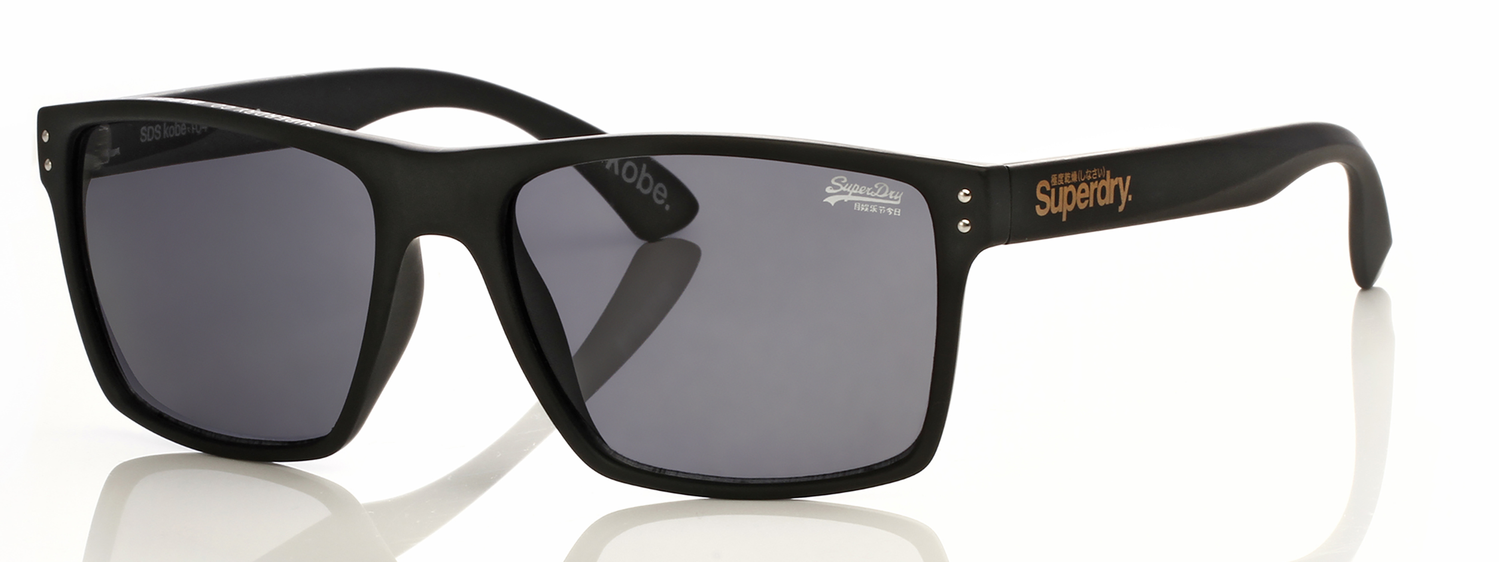 Superdry Superdry 996054-10 56-17 Superdry 996054 Sonnenbrille in glänzendem Schwarz mit grauen Gläsern für Damen und Herren
