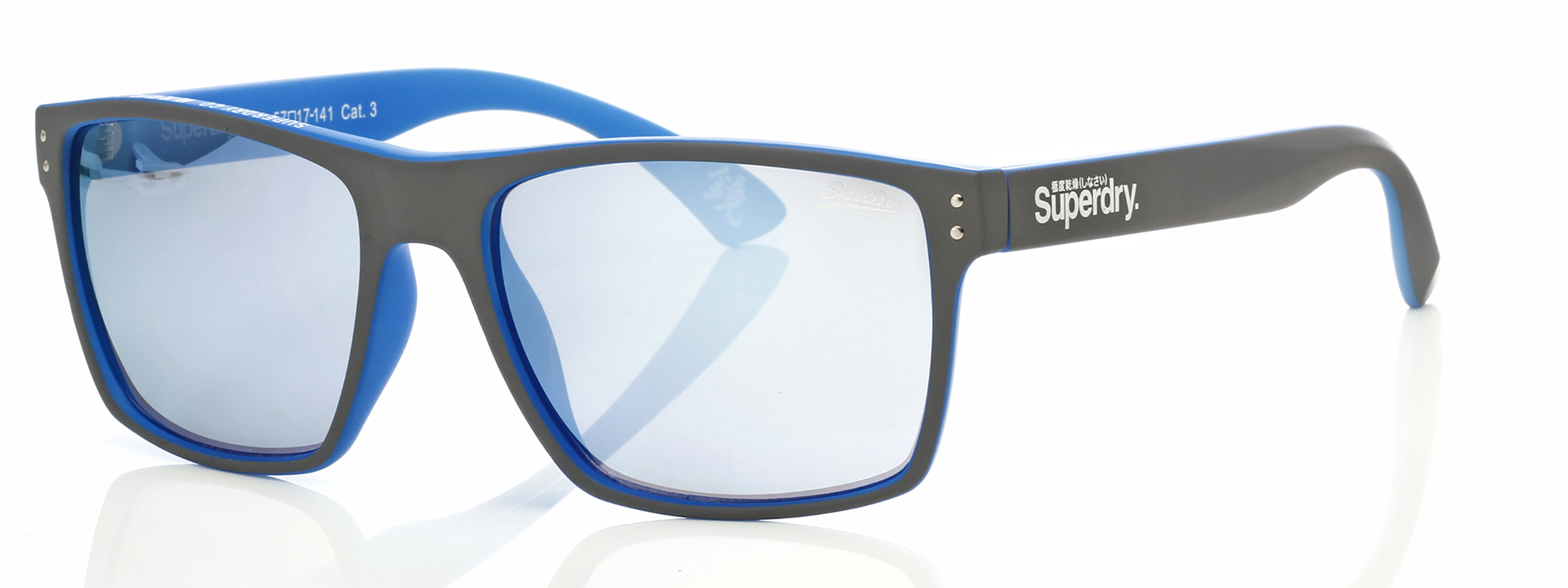 Superdry Superdry 996054-30 56-17 Superdry 996054 Sonnenbrille in glänzendem Schwarz mit grauen Gläsern für Damen und Herren