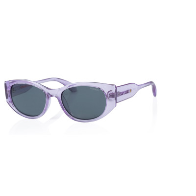 Superdry 996072 Damen Sonnenbrille in Cat-Eye-Form mit rotem Kunststoffrahmen und blauen Gläsern