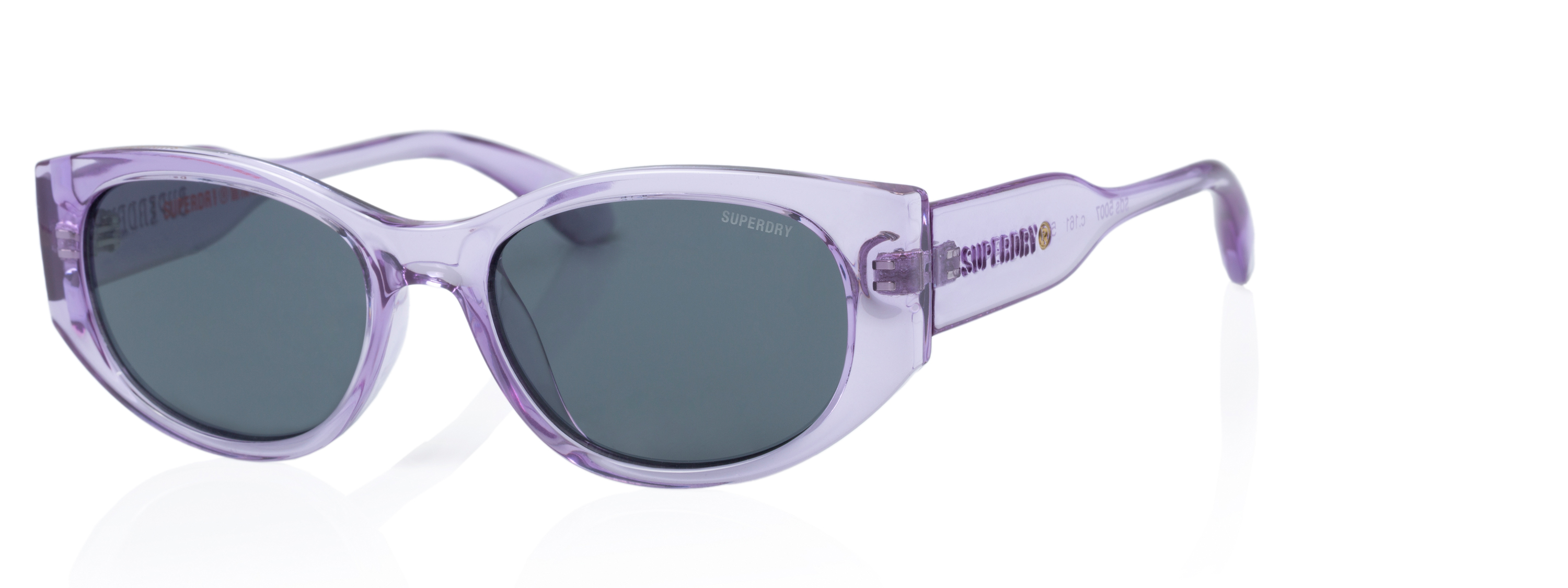 Superdry Superdry 996072-50 51-20 Superdry 996072 Damen Sonnenbrille in Cat-Eye-Form mit rotem Kunststoffrahmen und blauen Gläsern