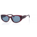 Superdry 996072 Damen Sonnenbrille in Cat-Eye-Form mit rotem Kunststoffrahmen und blauen Gläsern