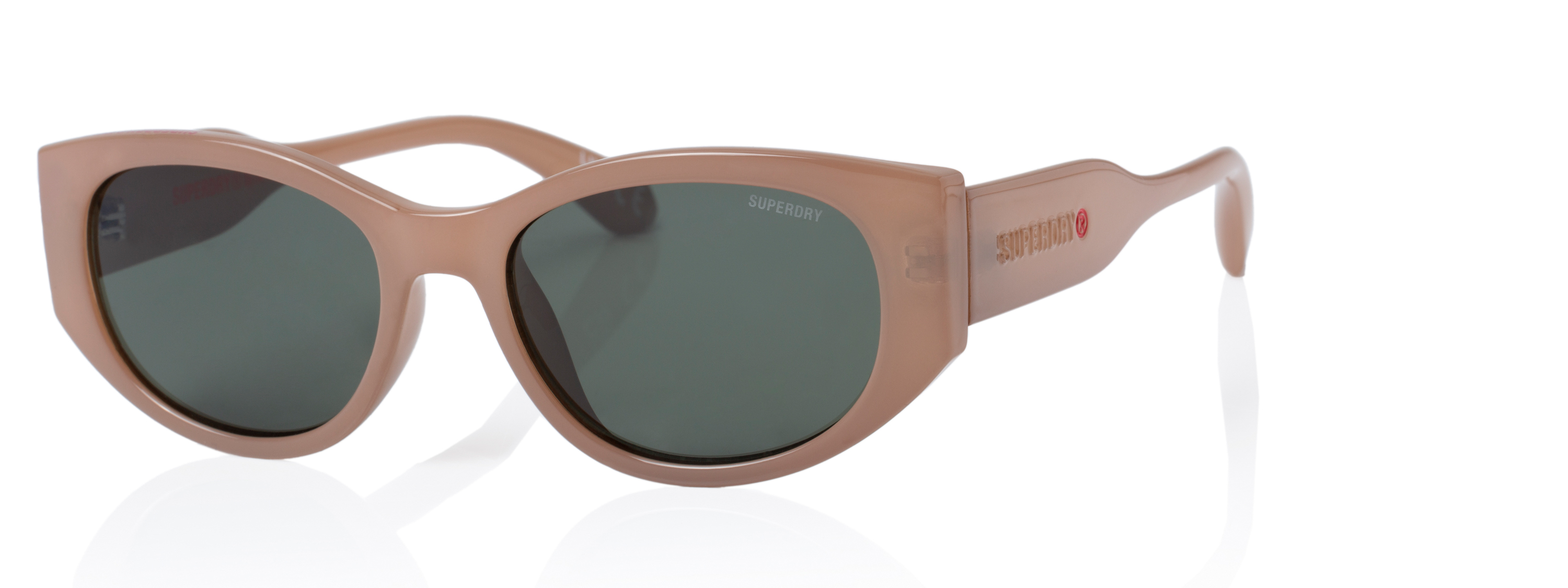 Superdry Superdry 996072-60 51-20 Superdry 996072 Damen Sonnenbrille in Cat-Eye-Form mit rotem Kunststoffrahmen und blauen Gläsern