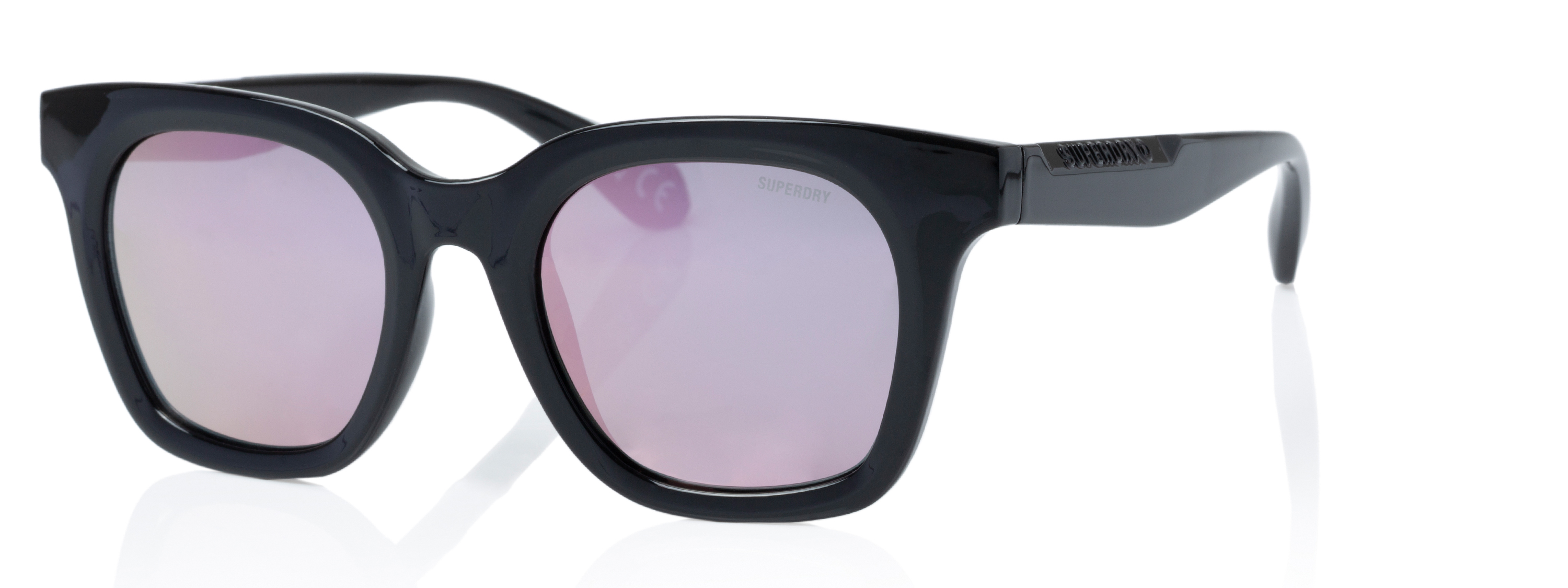 Superdry Superdry 996073-10 50-21 Superdry 996073 Damen Sonnenbrille grünes Kristallgestell silber verspiegelte Gläser