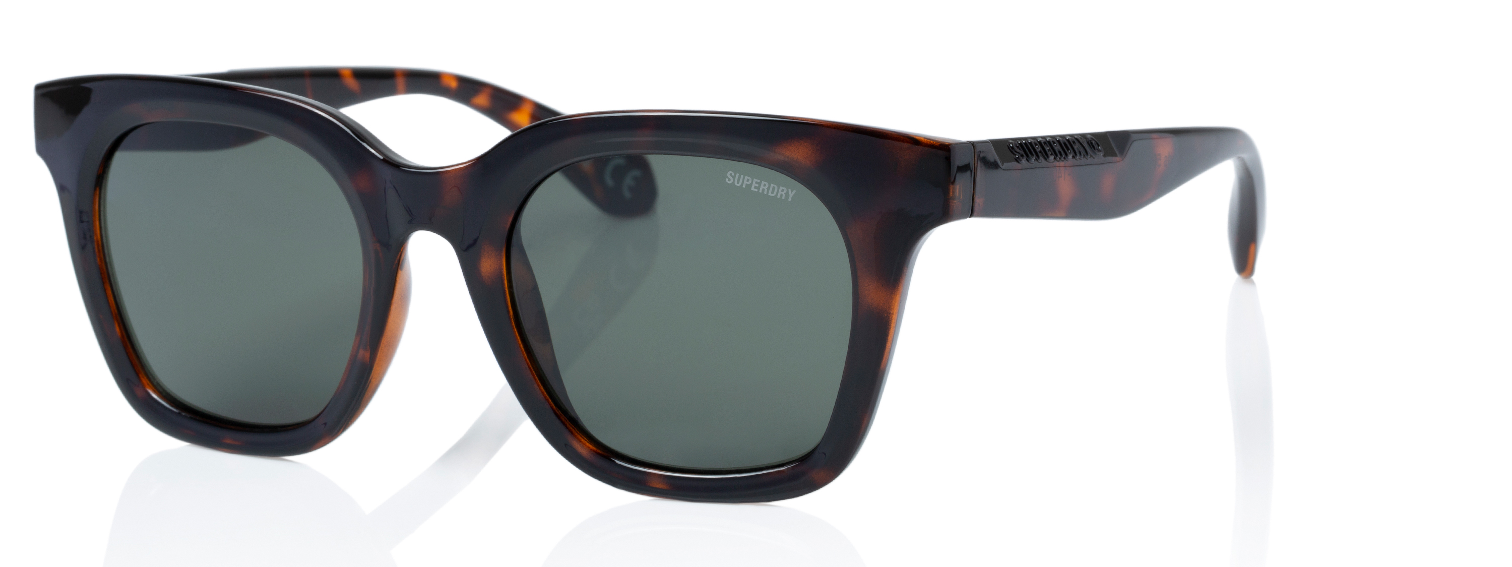 Superdry Superdry 996073-60 50-21 Superdry 996073 Damen Sonnenbrille grünes Kristallgestell silber verspiegelte Gläser