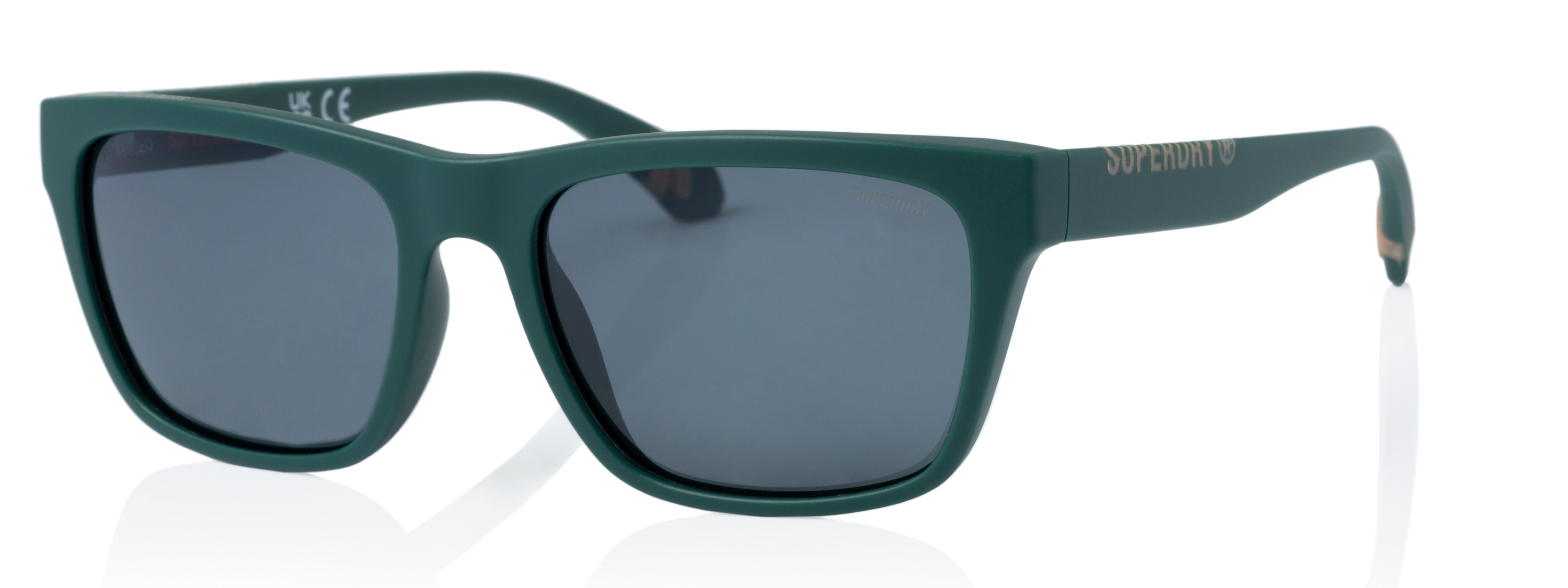 Superdry Superdry 996074-40 56-18 Superdry 996074 Herren Sonnenbrille in grünem Kristallrahmen mit schwarzen Gläsern