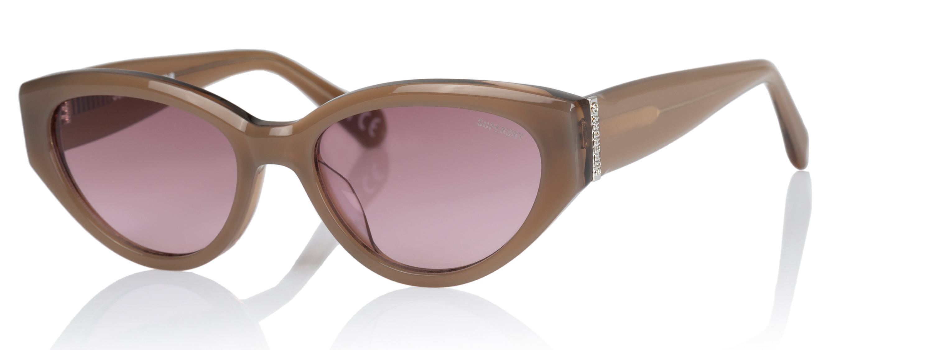 Superdry Superdry 996078-50 52-17 Superdry 996078 Damen Sonnenbrille in Gloss Tan mit Vintage Green Gläsern
