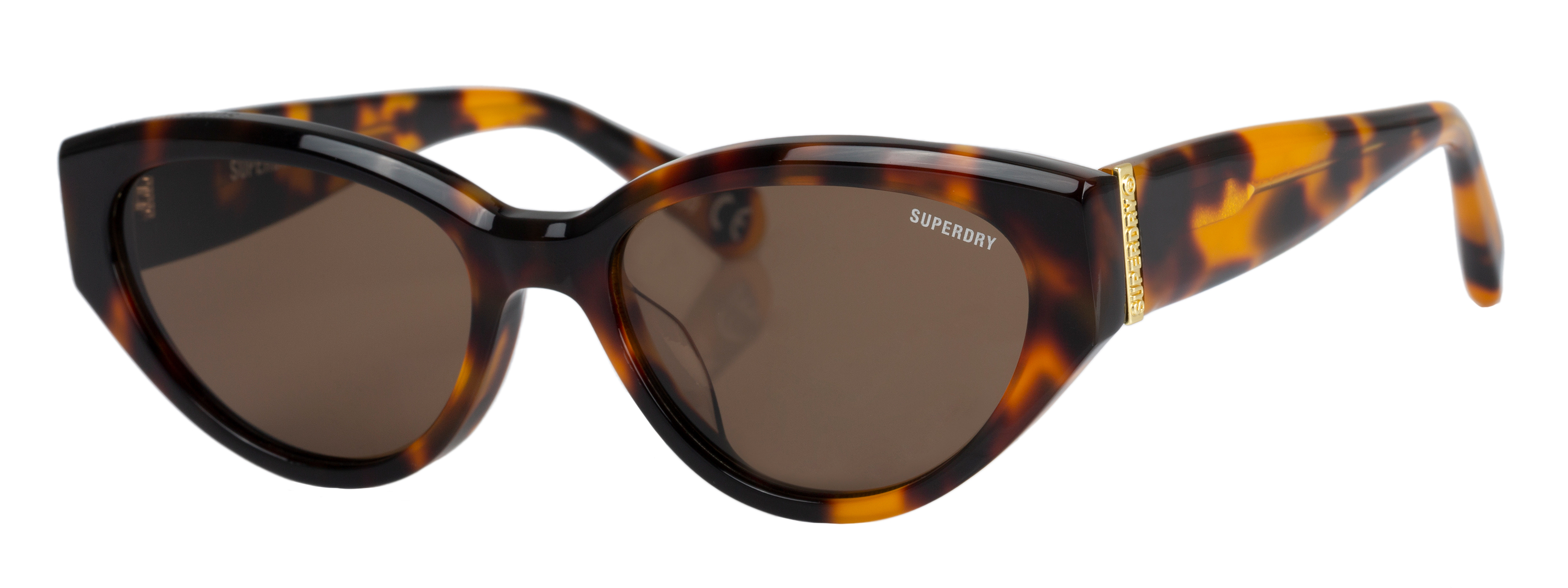 Superdry Superdry 996078-61 52-17 Superdry 996078 Damen Sonnenbrille in Gloss Tan mit Vintage Green Gläsern