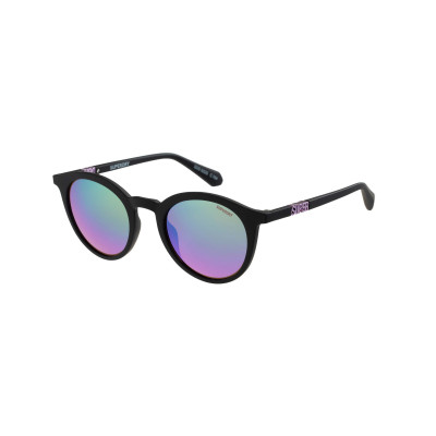 Superdry 996085 Damen Sonnenbrille in Schwarz mit grünen verspiegelten Gläsern