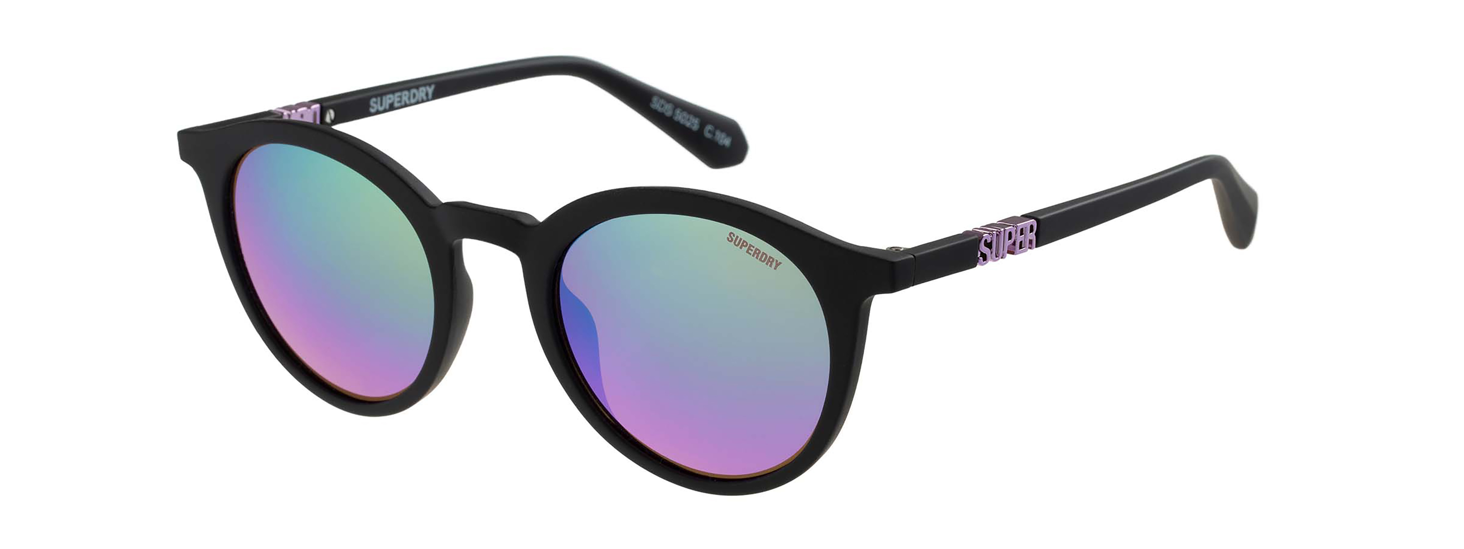 Superdry Superdry 996085-10 50-22 Superdry 996085 Damen Sonnenbrille in Schwarz mit grünen verspiegelten Gläsern